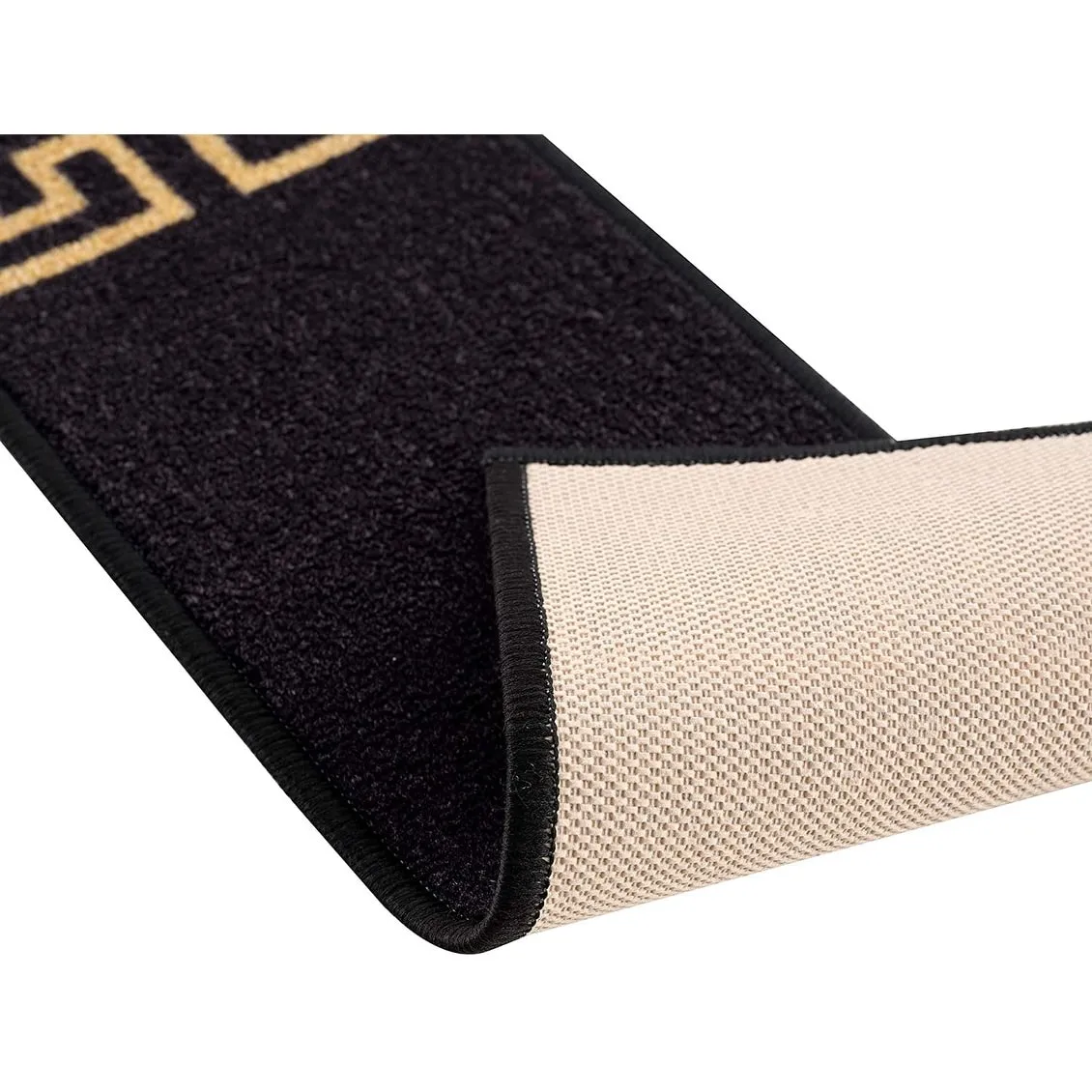 Stair Treads Greek Key Meander Design Non Slip Backing. 8.5''X26''