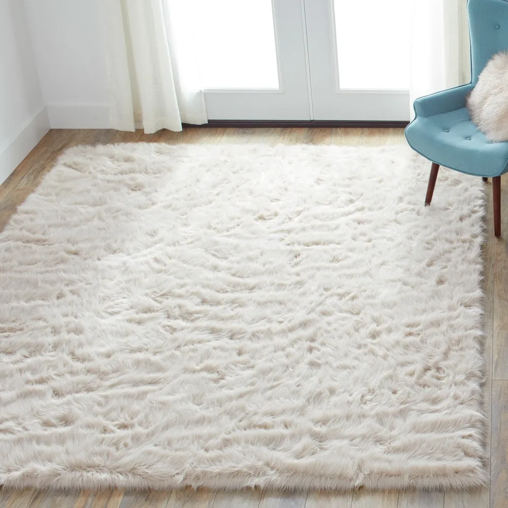Strick & Bolton Newport Faux Sheepskin Shag Area Rug