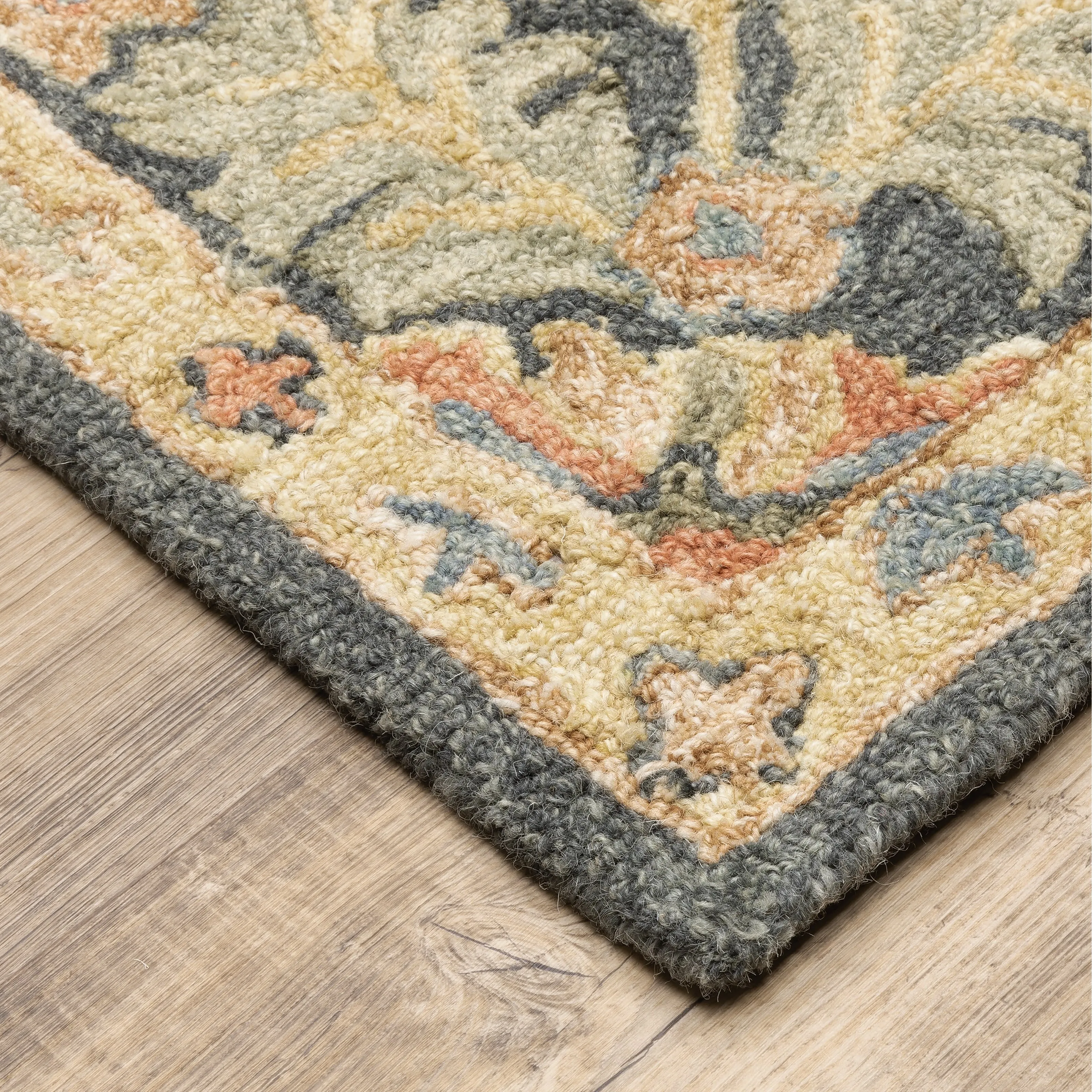 Style Haven Ava Hand-tufted Wool Loop-pile Bohemian Medallion Blue/Green/Salmon Rug