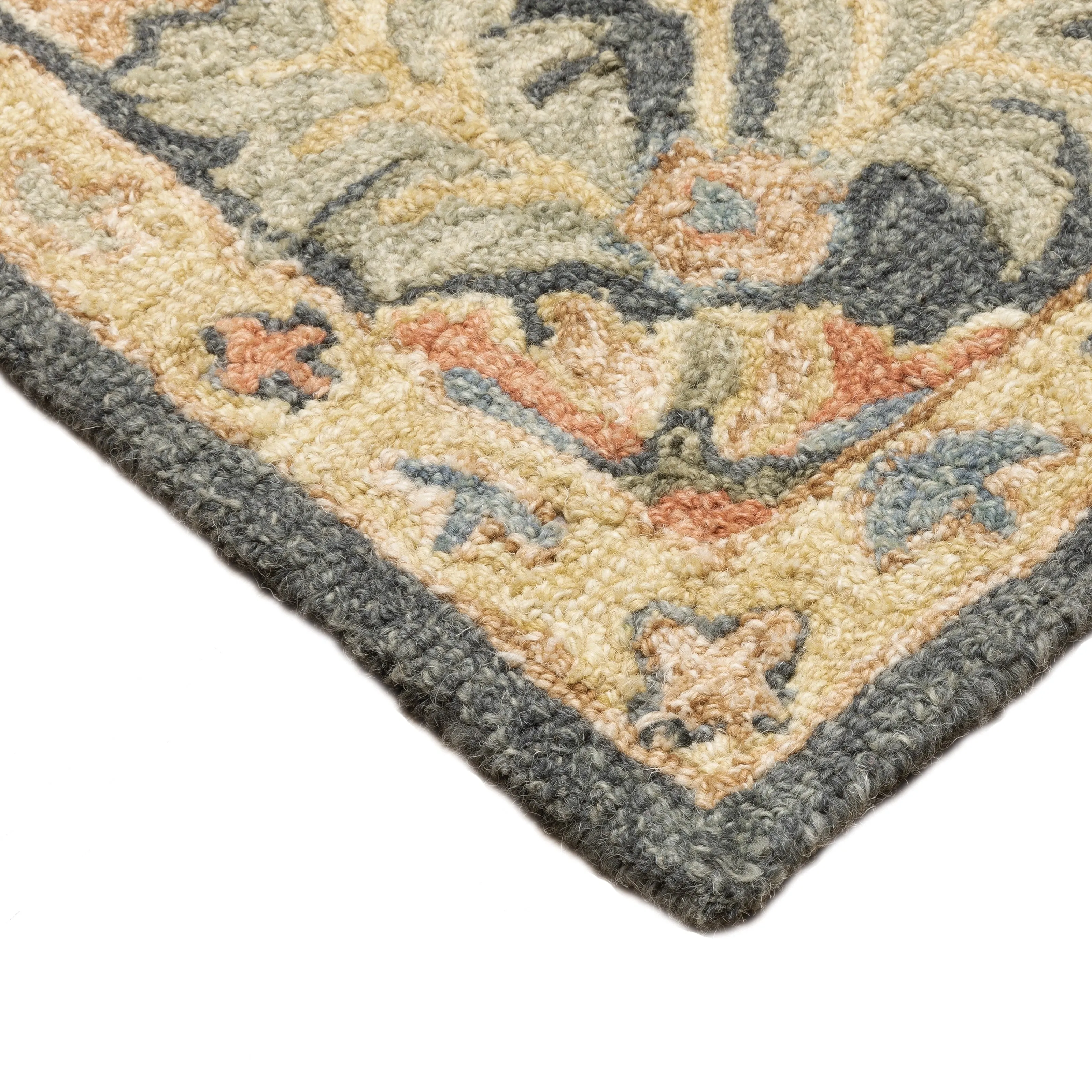 Style Haven Ava Hand-tufted Wool Loop-pile Bohemian Medallion Blue/Green/Salmon Rug