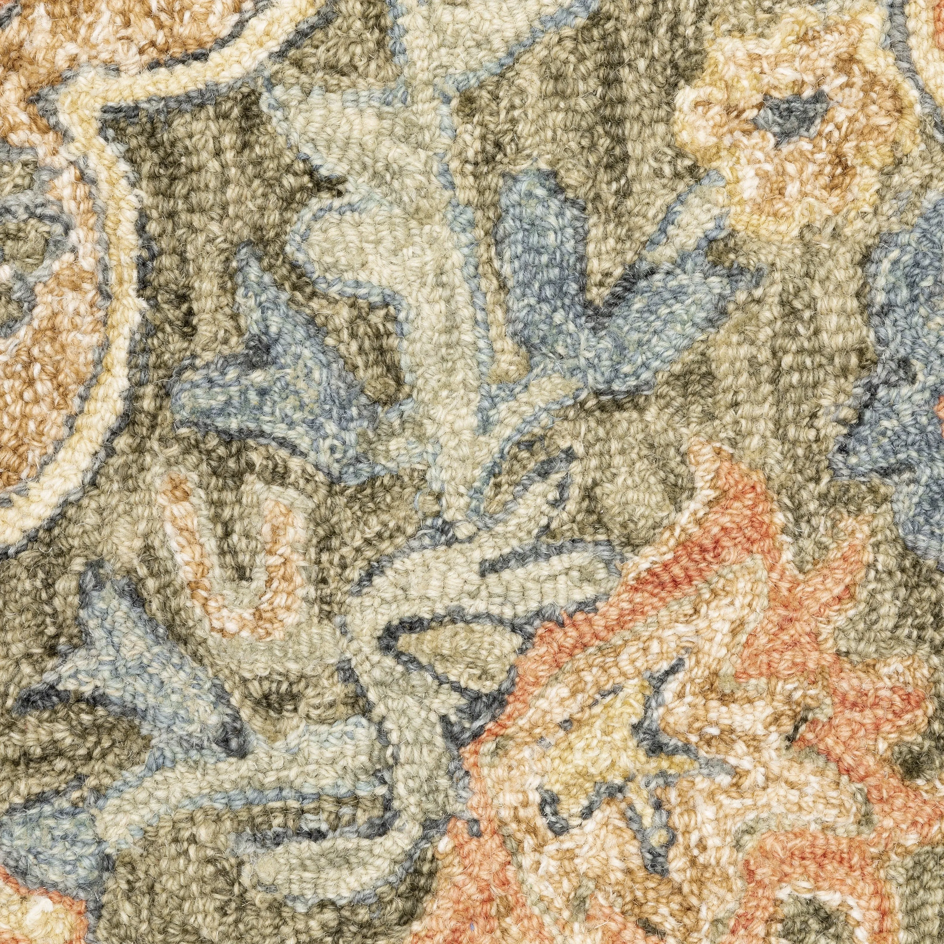 Style Haven Ava Hand-tufted Wool Loop-pile Bohemian Medallion Blue/Green/Salmon Rug