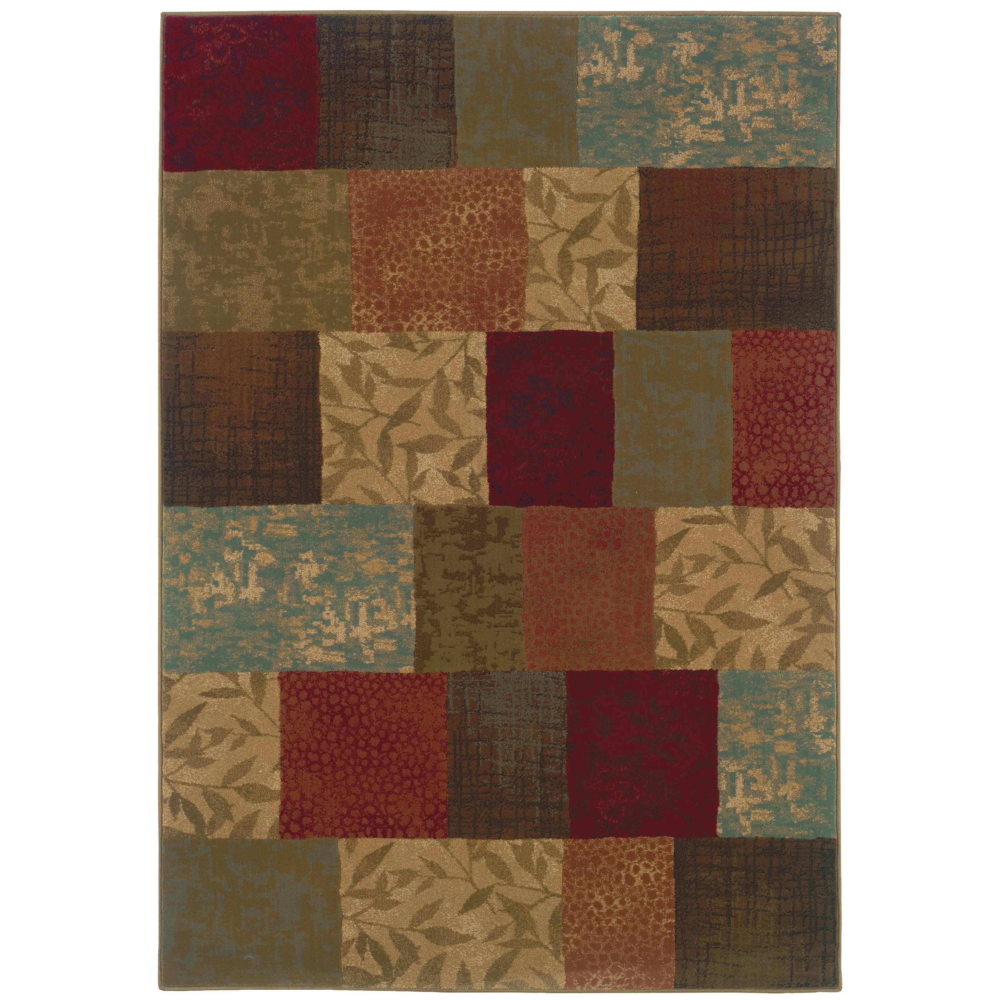 Style Haven Del Mar Leaves Colorblock Area Rug--