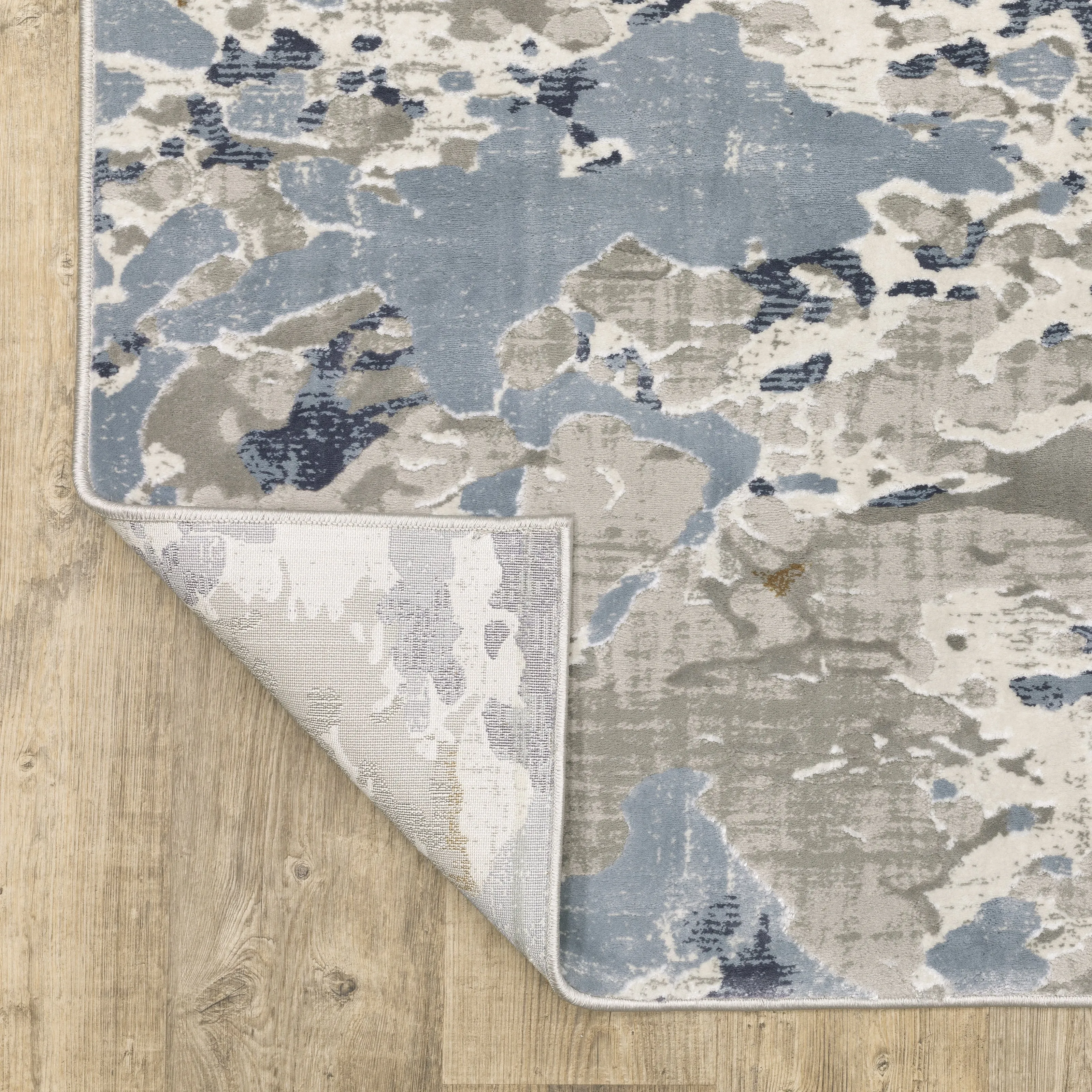 Style Haven Emery Modern Abstract Grey/ Blue Mixed Pile Area Rug