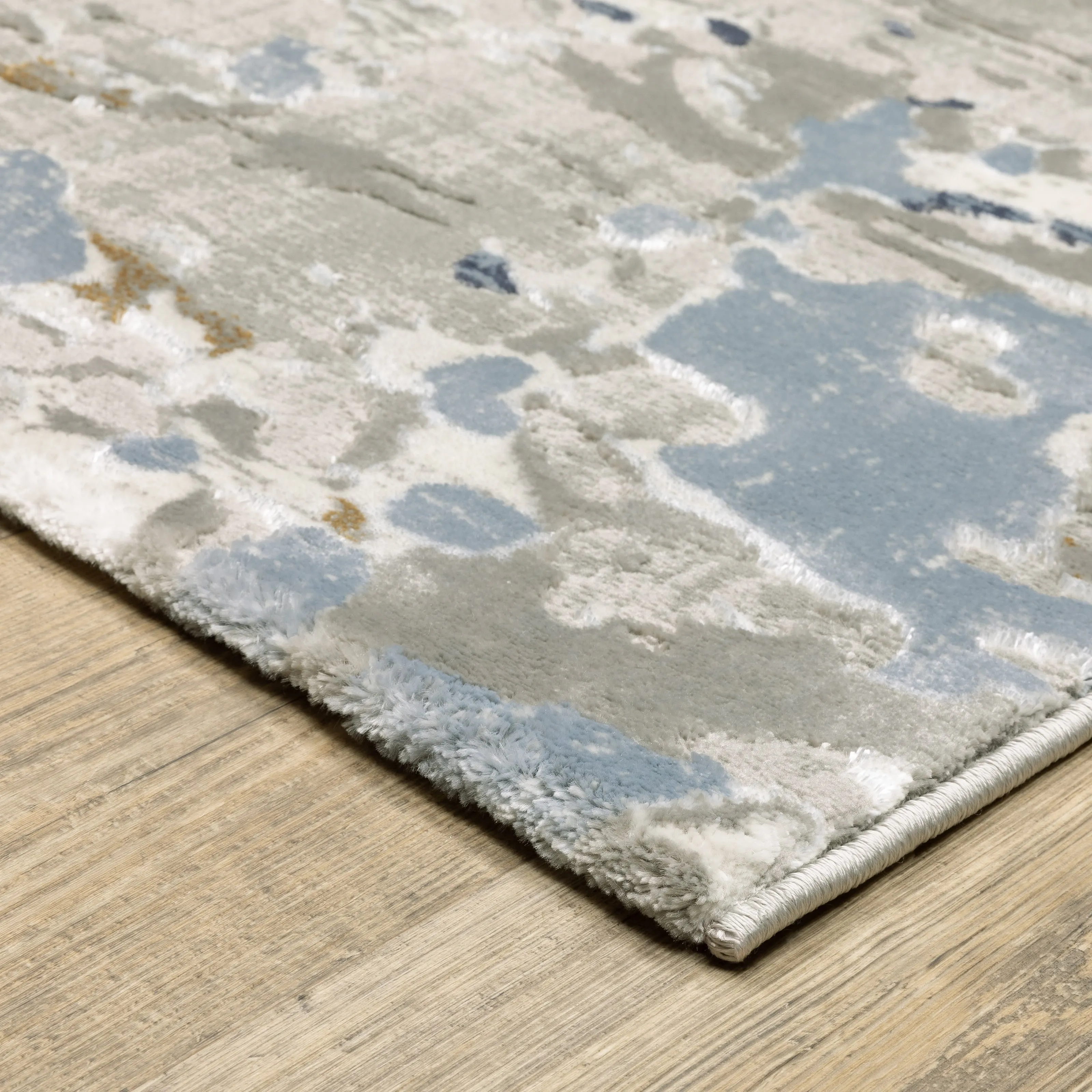 Style Haven Emery Modern Abstract Grey/ Blue Mixed Pile Area Rug