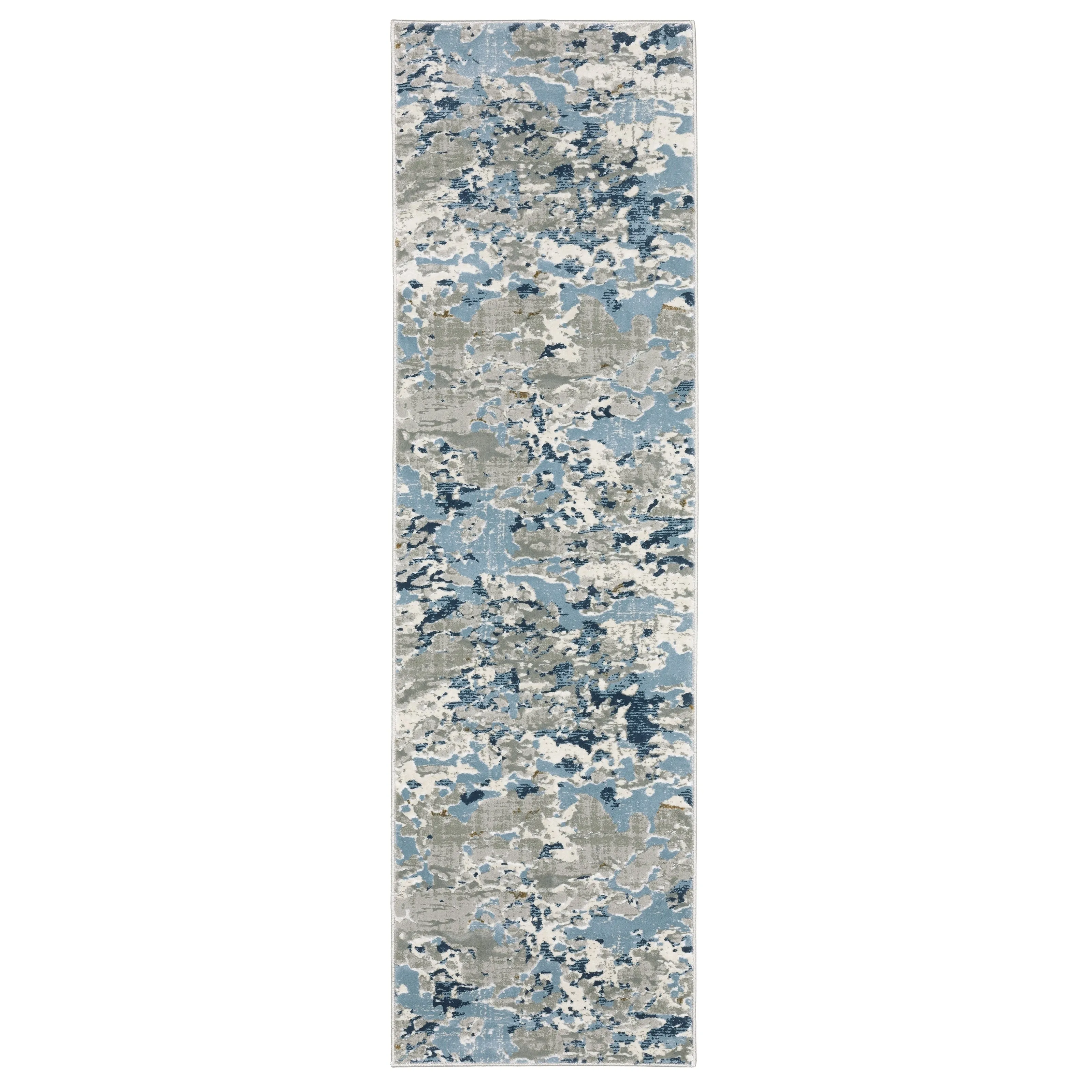 Style Haven Emery Modern Abstract Grey/ Blue Mixed Pile Area Rug