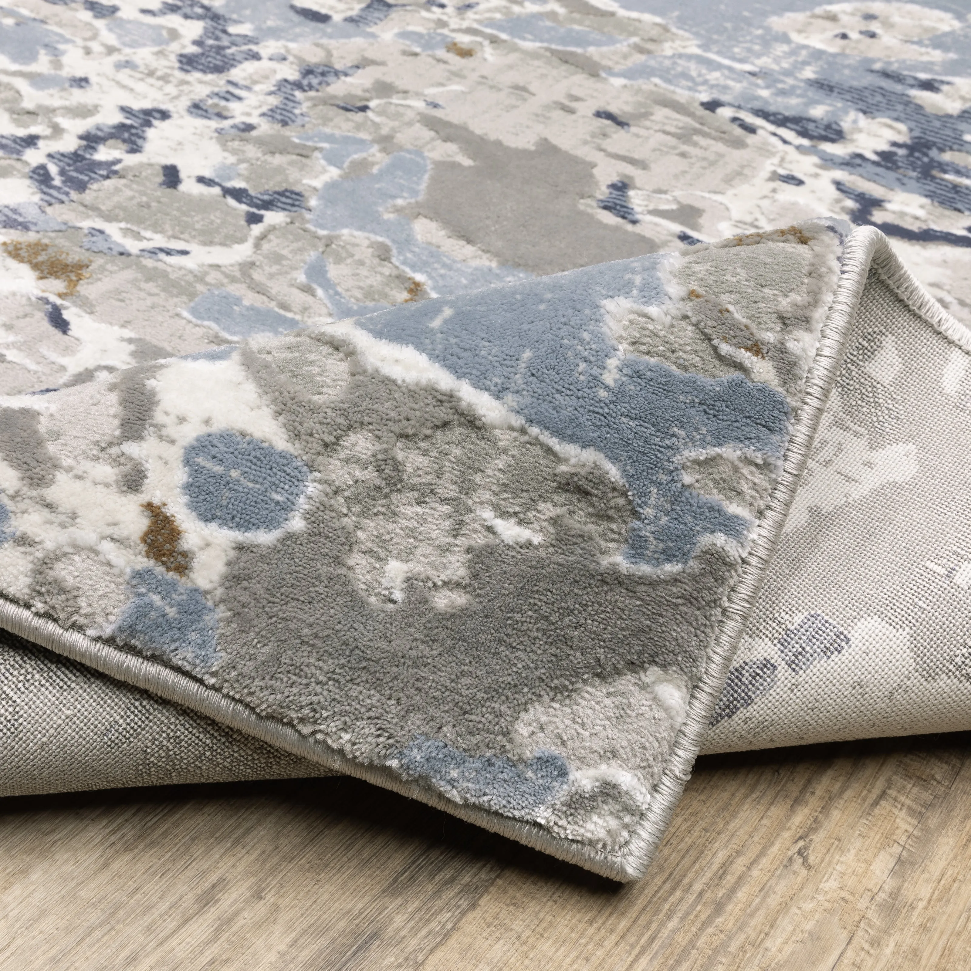 Style Haven Emery Modern Abstract Grey/ Blue Mixed Pile Area Rug