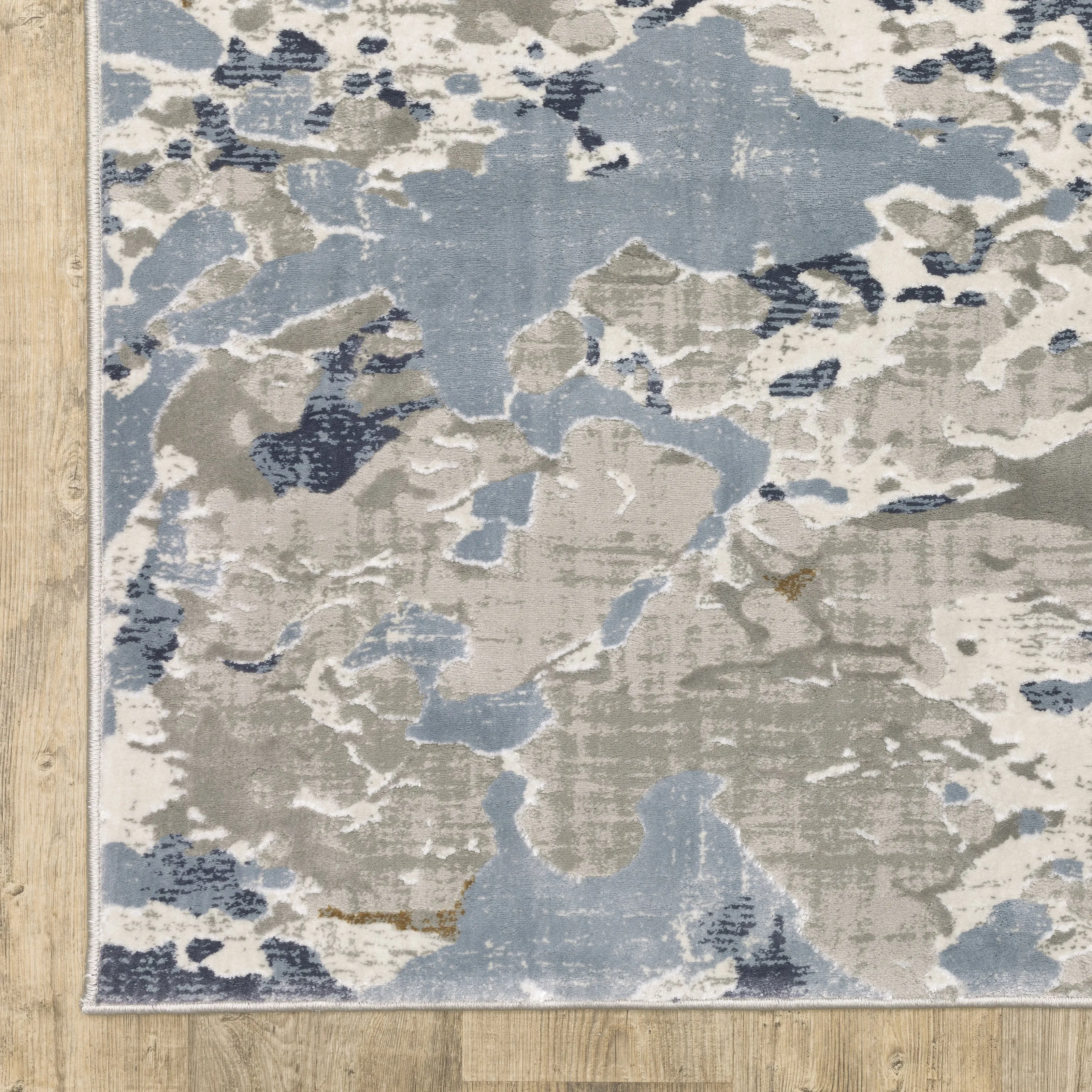 Style Haven Emery Modern Abstract Grey/ Blue Mixed Pile Area Rug