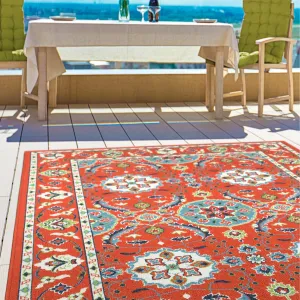 Sunice Traditional Oriental Floral Pattern Indoor/ Outdoor Area Rug