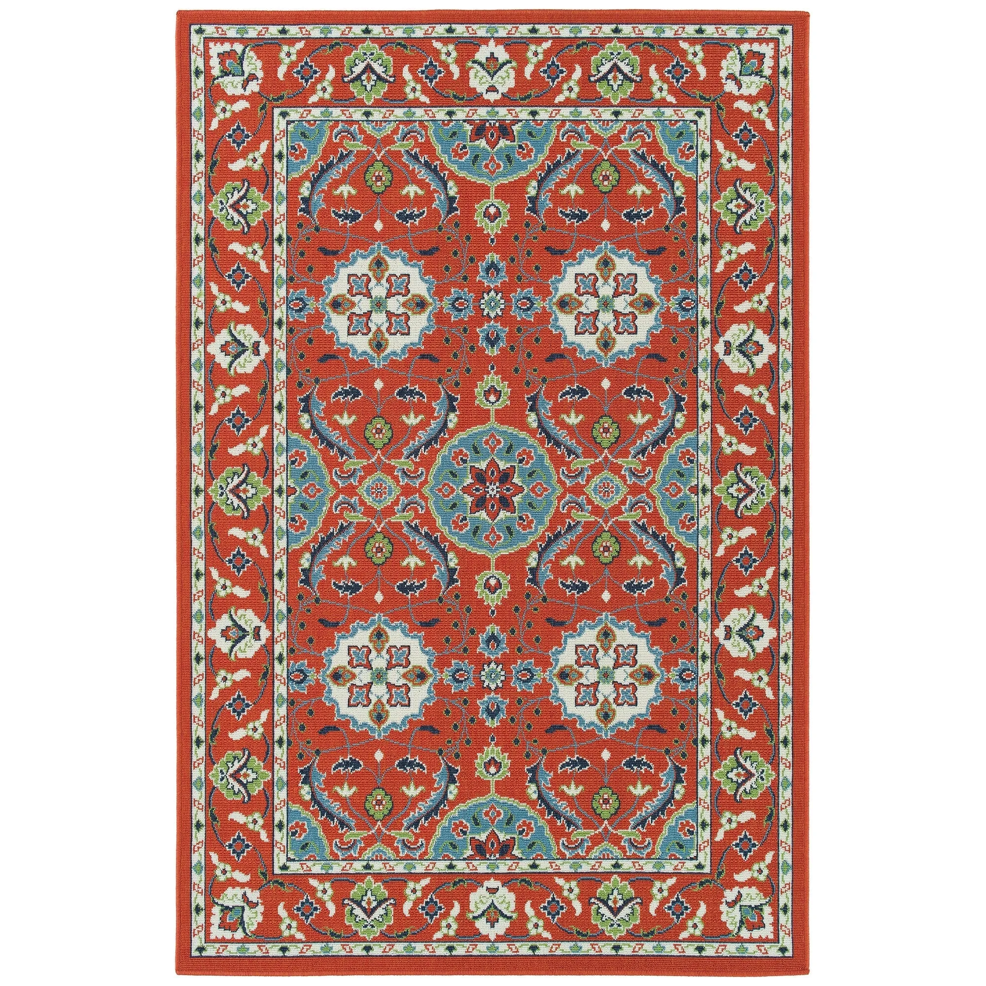 Sunice Traditional Oriental Floral Pattern Indoor/ Outdoor Area Rug