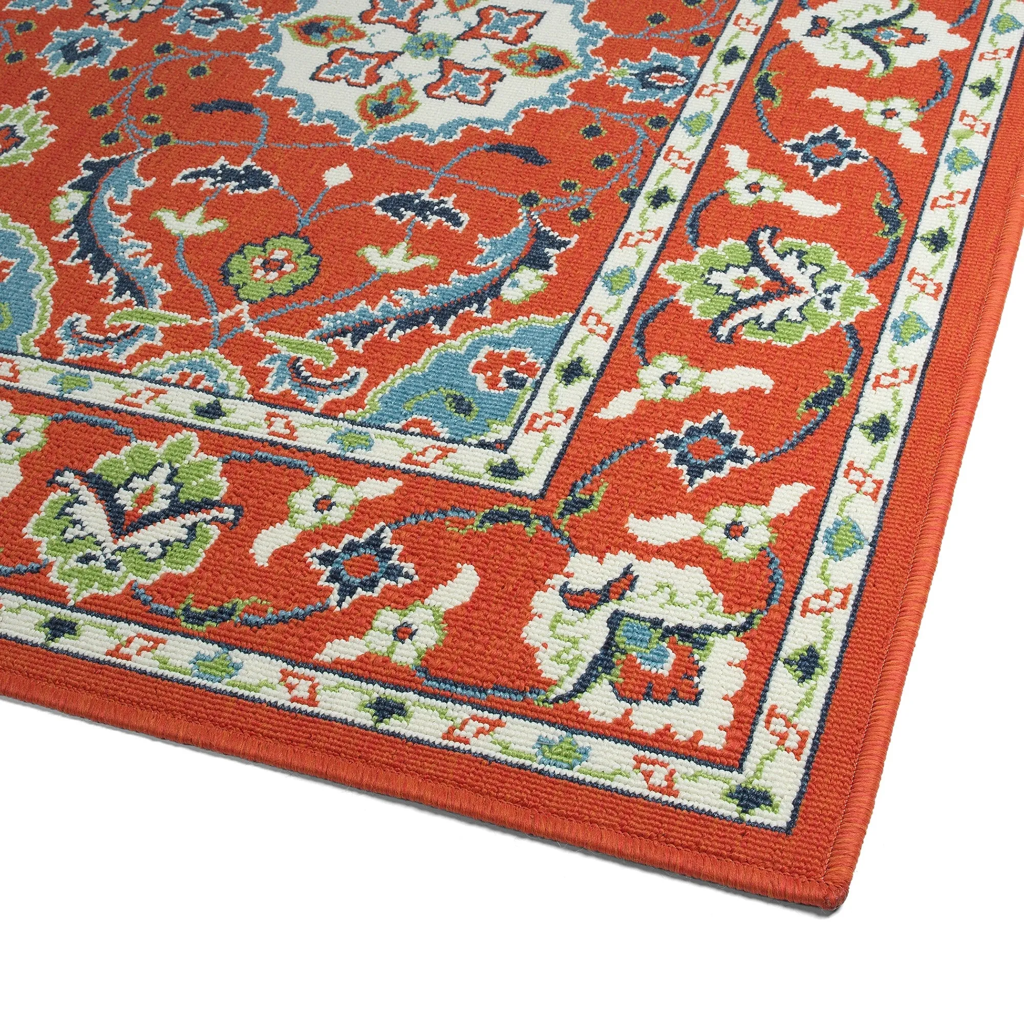 Sunice Traditional Oriental Floral Pattern Indoor/ Outdoor Area Rug