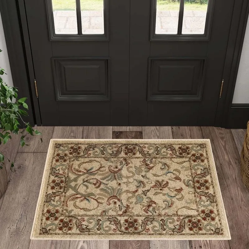 Superior Traditional Oriental Floral Medallion Indoor Area Rug