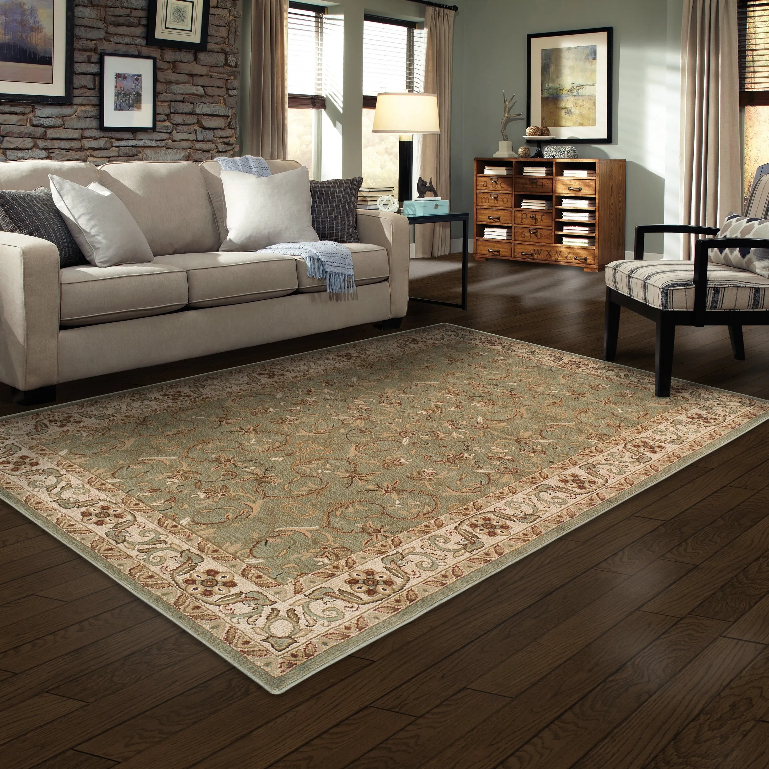 Superior Traditional Oriental Floral Medallion Indoor Area Rug