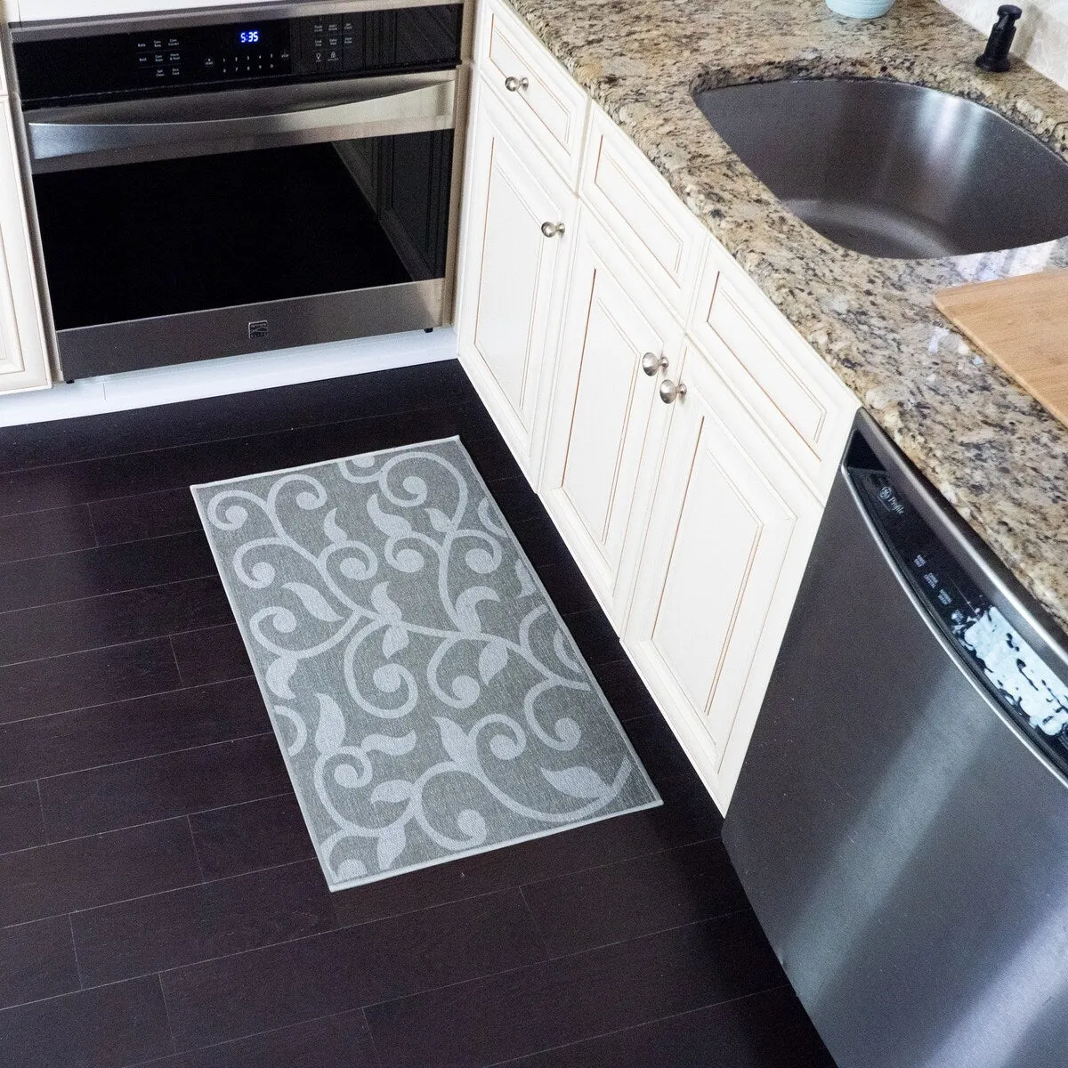 SussexHome Non-Skid Ultra-Thin Area Rugs for Laundry Room. Entryway. Bathroom and Kitchen - Washable Multipurpose Floor Mat