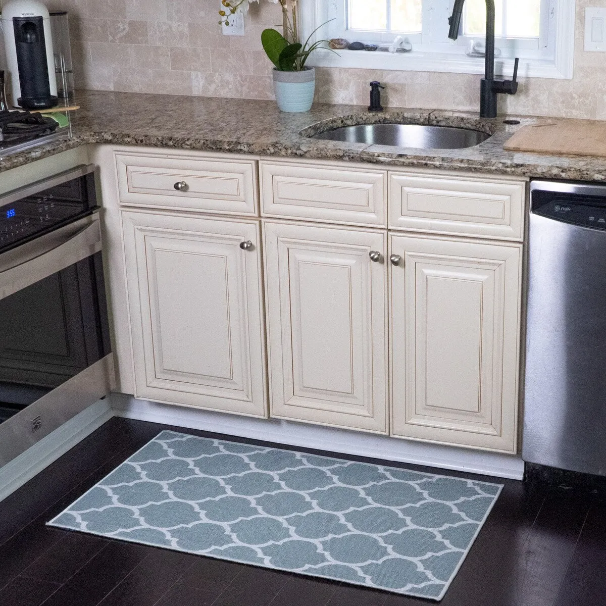 SussexHome Non-Skid Ultra-Thin Area Rugs for Laundry Room. Entryway. Bathroom and Kitchen - Washable Multipurpose Floor Mat