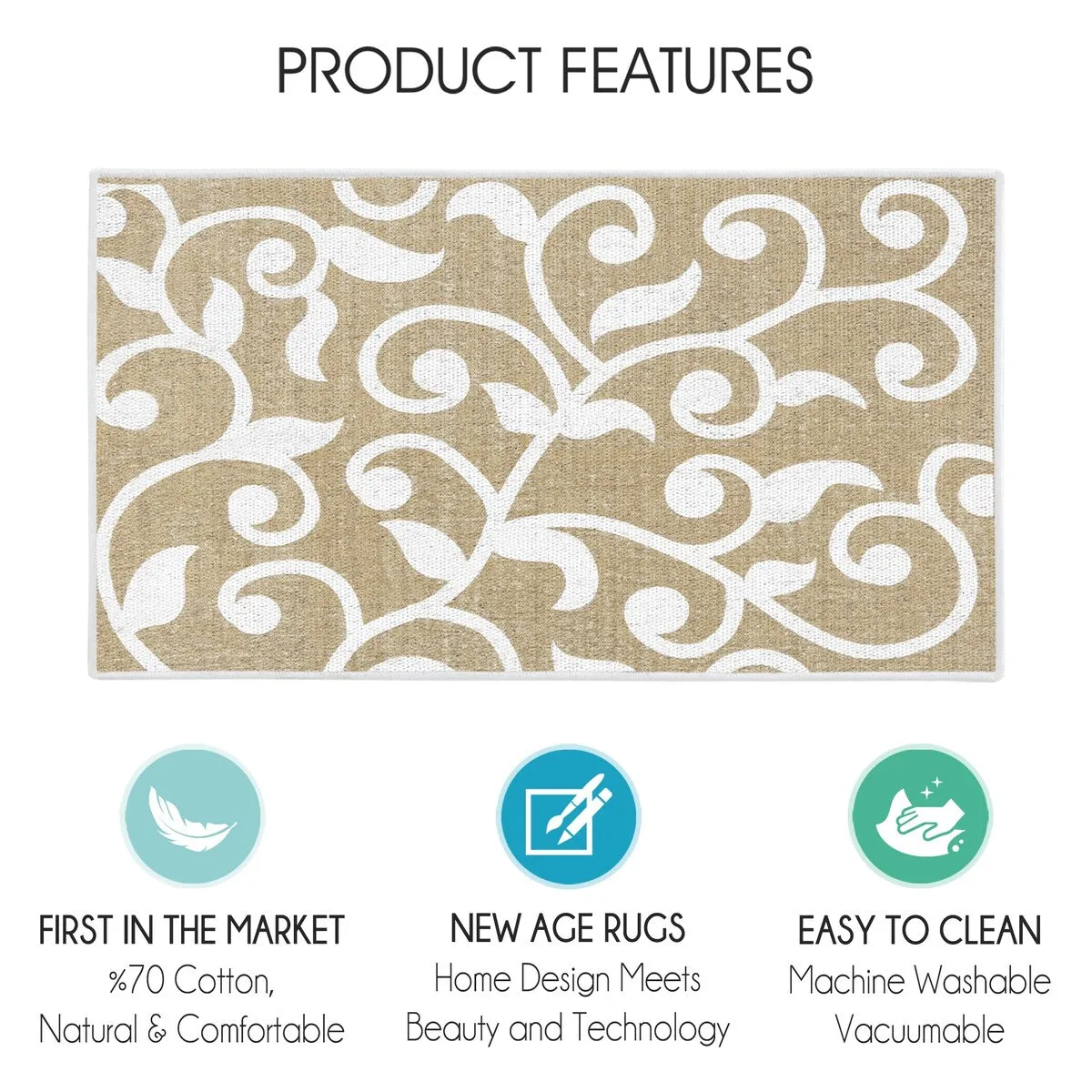 SussexHome Non-Skid Ultra-Thin Area Rugs for Laundry Room. Entryway. Bathroom and Kitchen - Washable Multipurpose Floor Mat