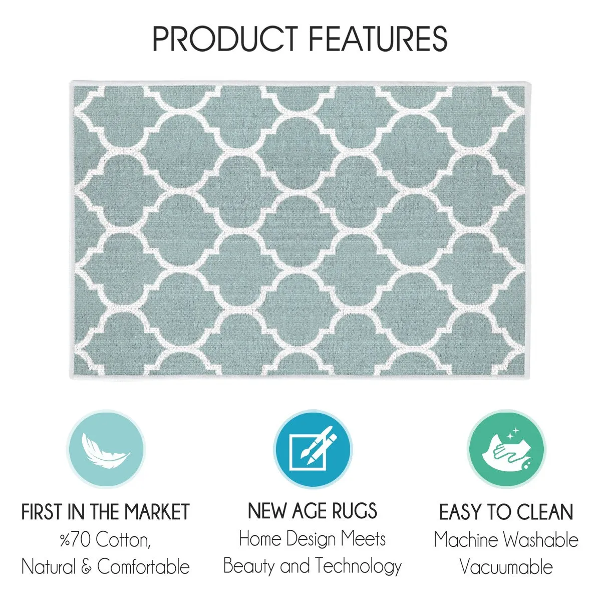 SussexHome Non-Skid Ultra-Thin Area Rugs for Laundry Room. Entryway. Bathroom and Kitchen - Washable Multipurpose Floor Mat