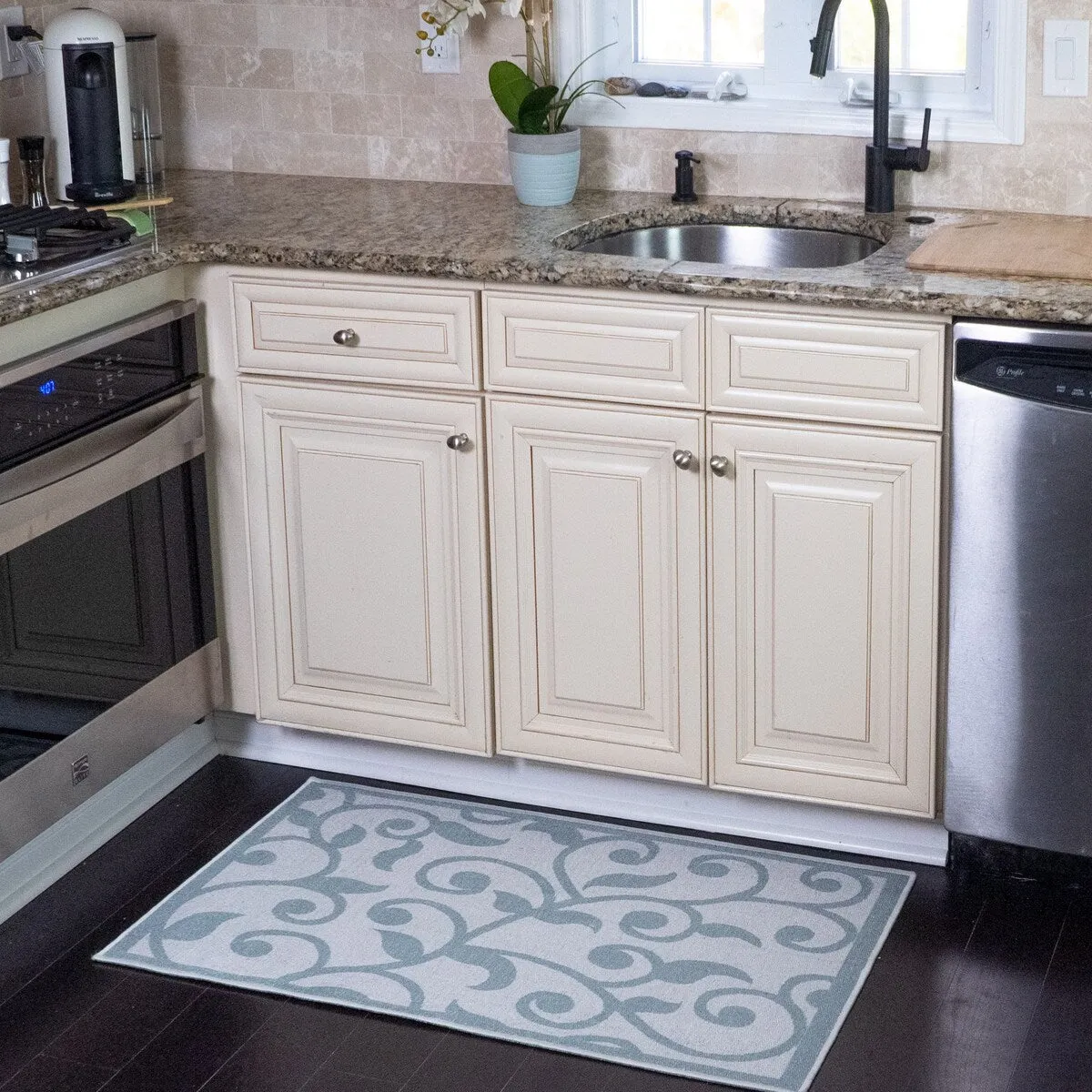 SussexHome Non-Skid Ultra-Thin Area Rugs for Laundry Room. Entryway. Bathroom and Kitchen - Washable Multipurpose Floor Mat