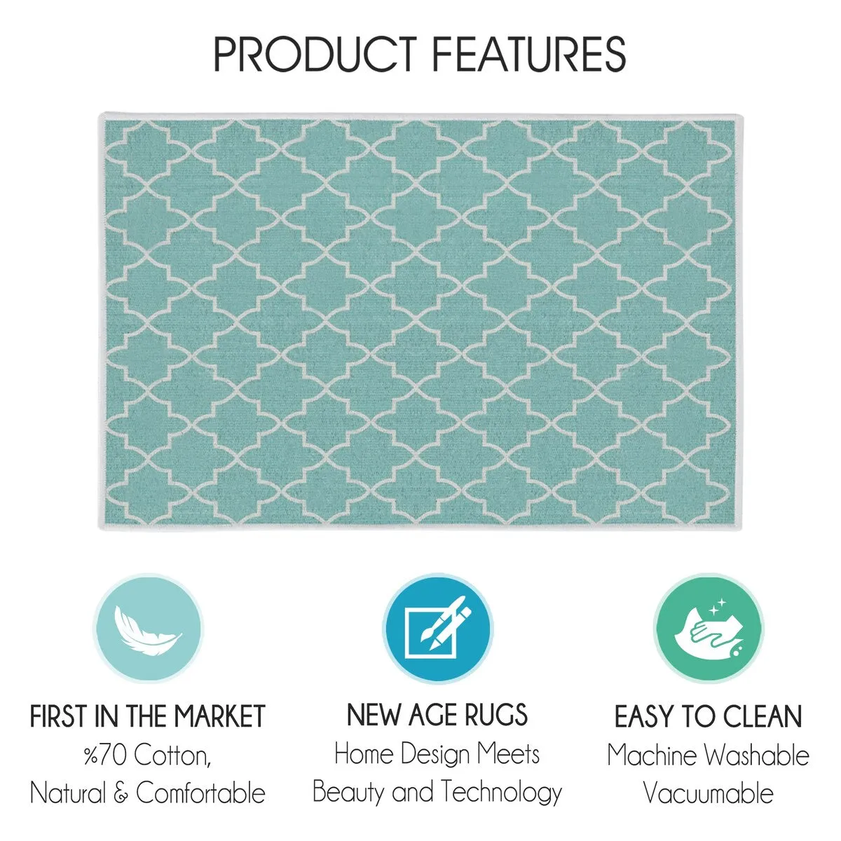 SussexHome Non-Skid Ultra-Thin Area Rugs for Laundry Room. Entryway. Bathroom and Kitchen - Washable Multipurpose Floor Mat