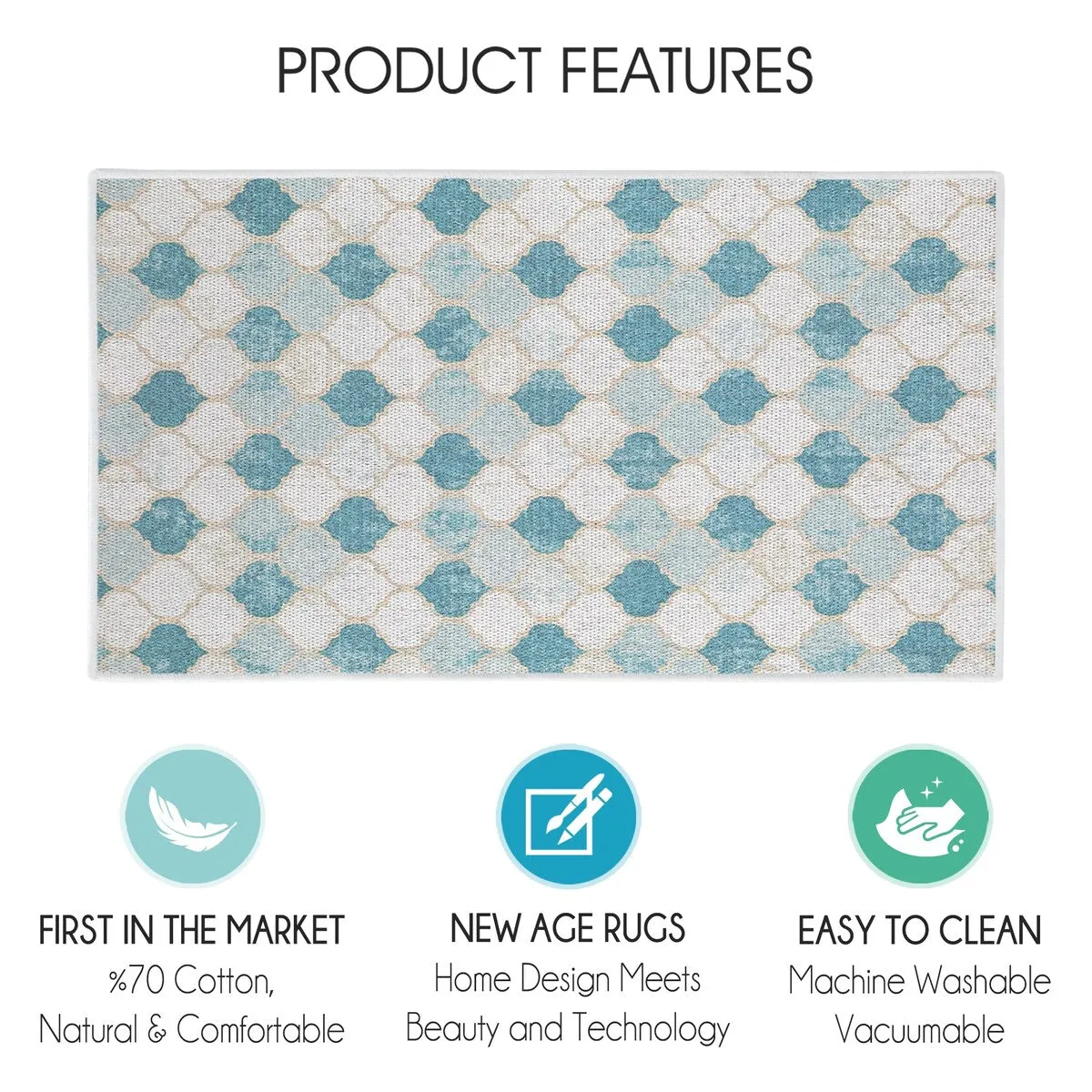 SussexHome Non-Skid Ultra-Thin Area Rugs for Laundry Room. Entryway. Bathroom and Kitchen - Washable Multipurpose Floor Mat