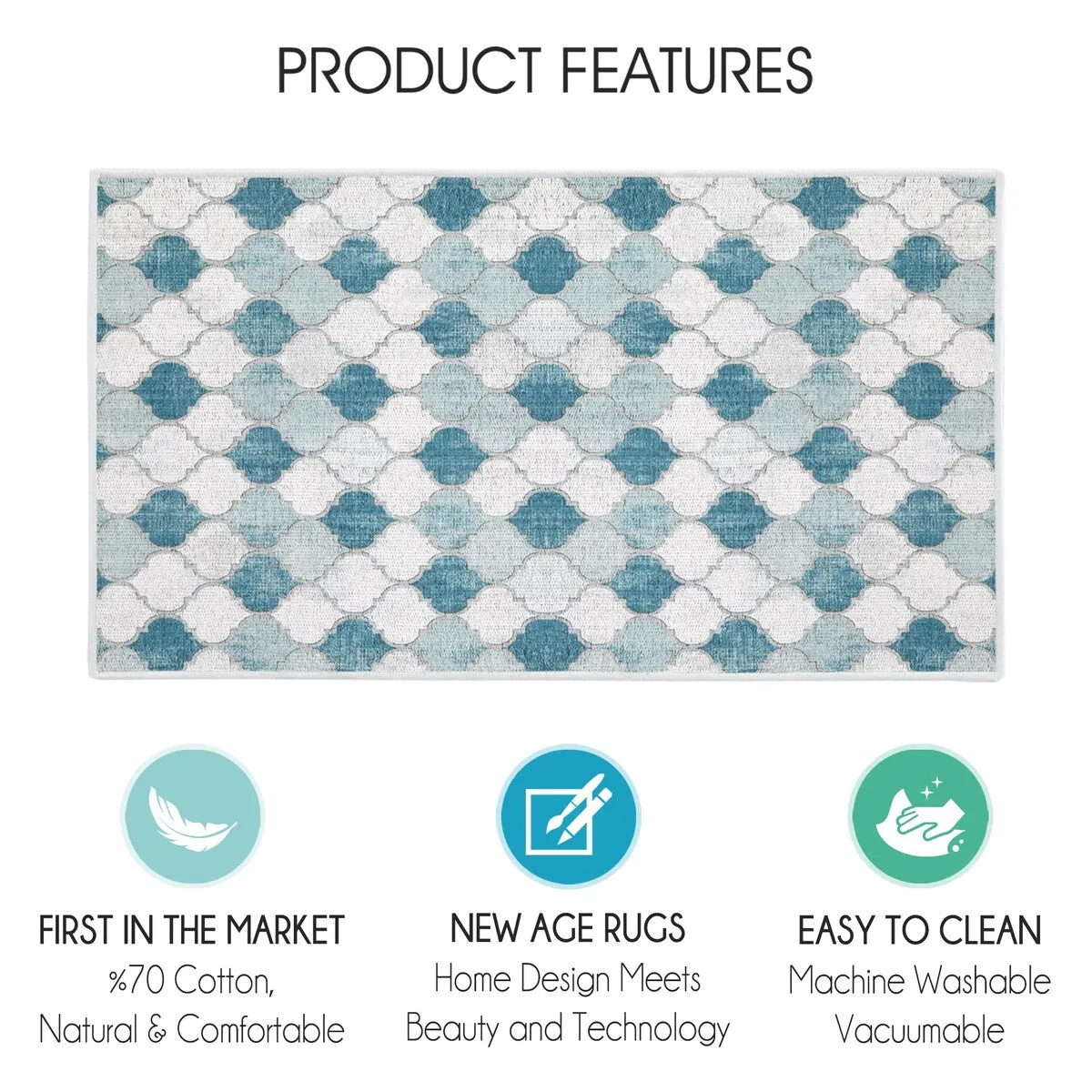 SussexHome Non-Skid Ultra-Thin Area Rugs for Laundry Room. Entryway. Bathroom and Kitchen - Washable Multipurpose Floor Mat