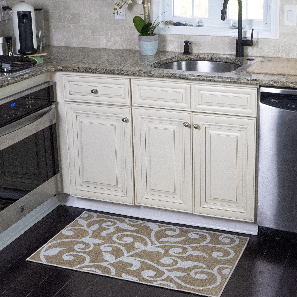 SussexHome Non-Skid Ultra-Thin Area Rugs for Laundry Room. Entryway. Bathroom and Kitchen - Washable Multipurpose Floor Mat