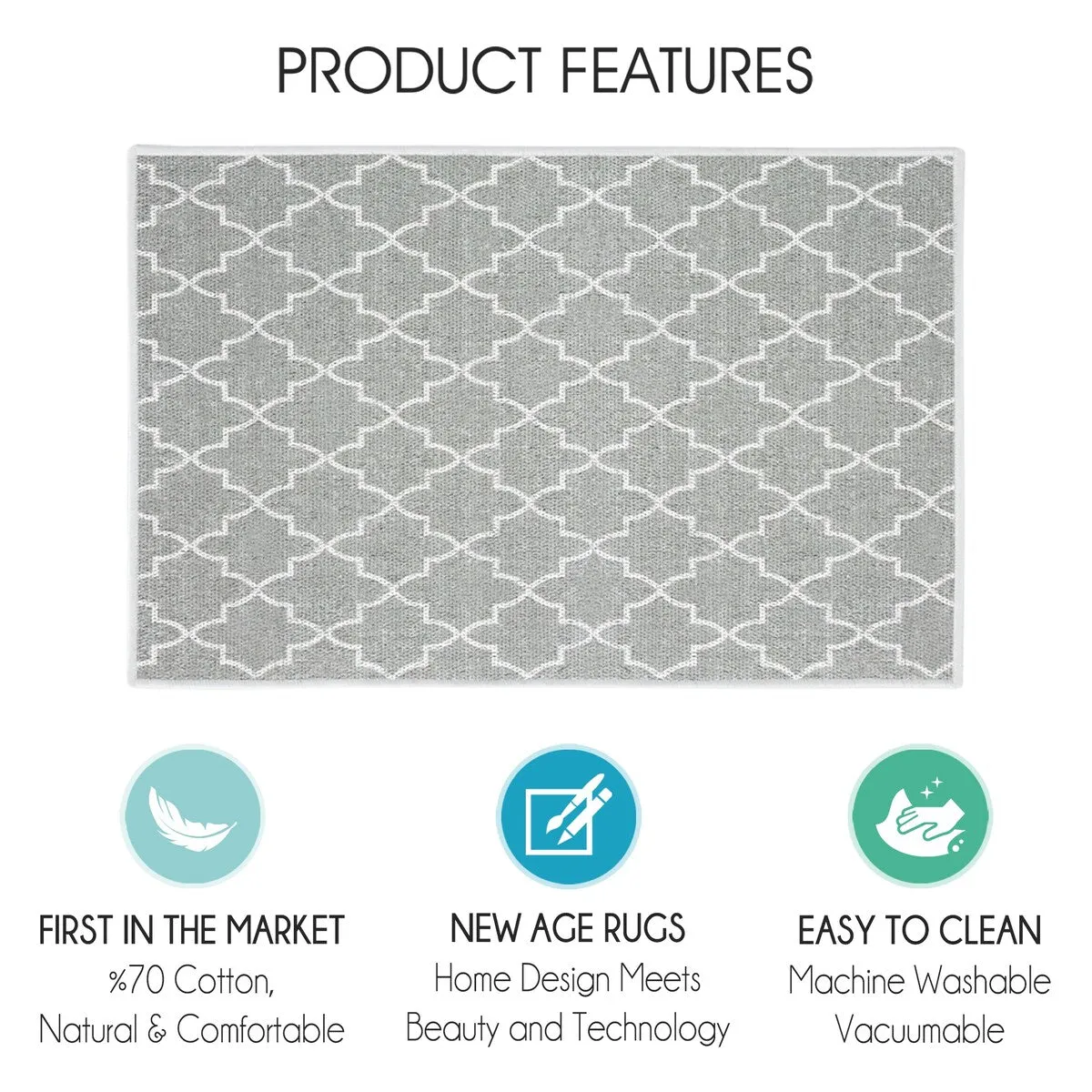 SussexHome Non-Skid Ultra-Thin Area Rugs for Laundry Room. Entryway. Bathroom and Kitchen - Washable Multipurpose Floor Mat