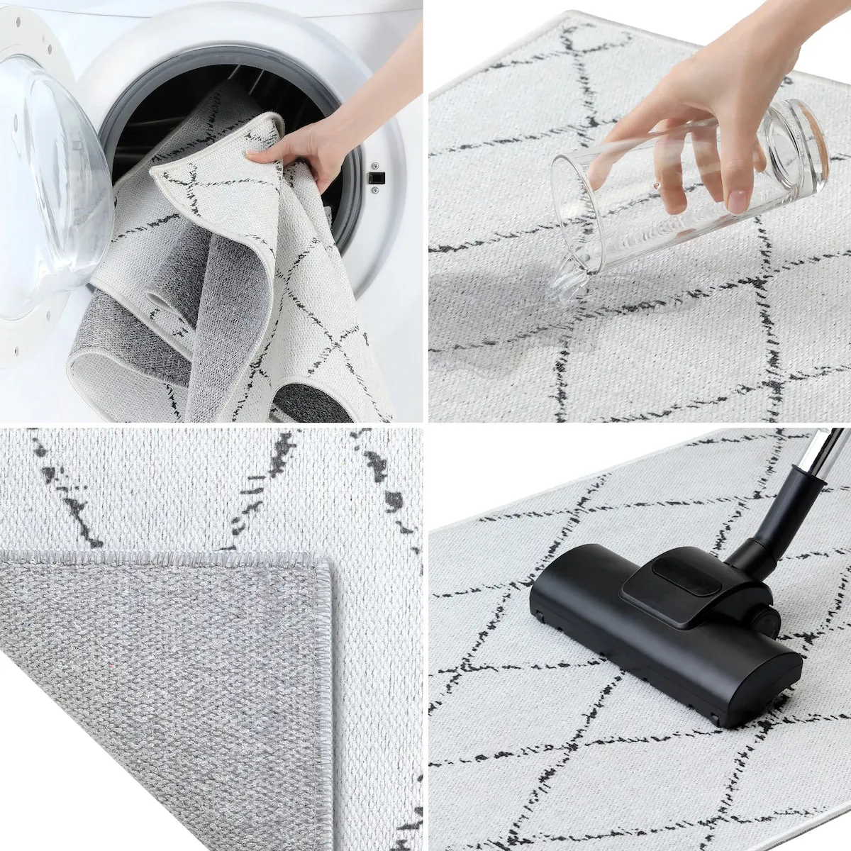 SussexHome Non-Skid Ultra-Thin Area Rugs for Laundry Room. Entryway. Bathroom and Kitchen - Washable Multipurpose Floor Mat