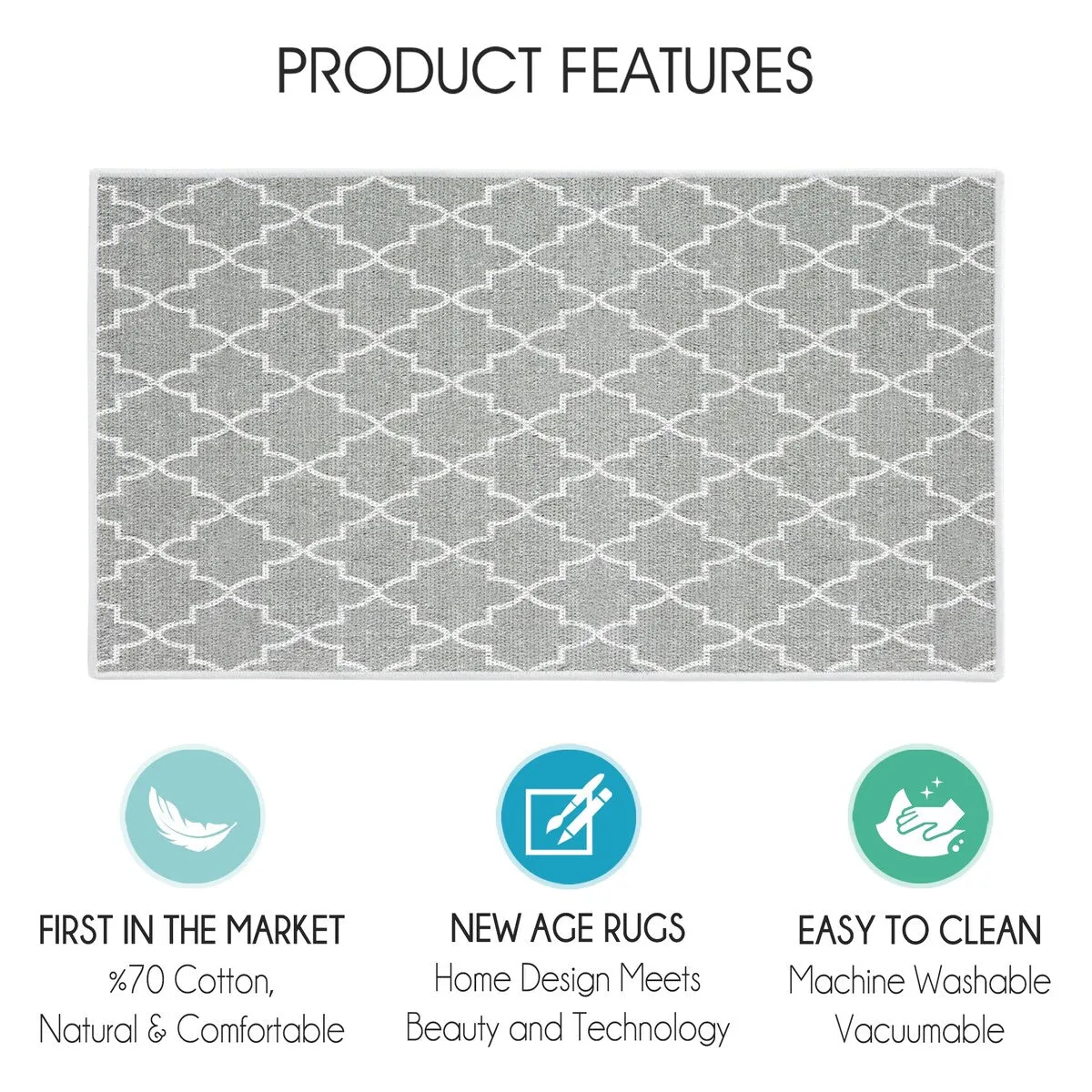 SussexHome Non-Skid Ultra-Thin Area Rugs for Laundry Room. Entryway. Bathroom and Kitchen - Washable Multipurpose Floor Mat