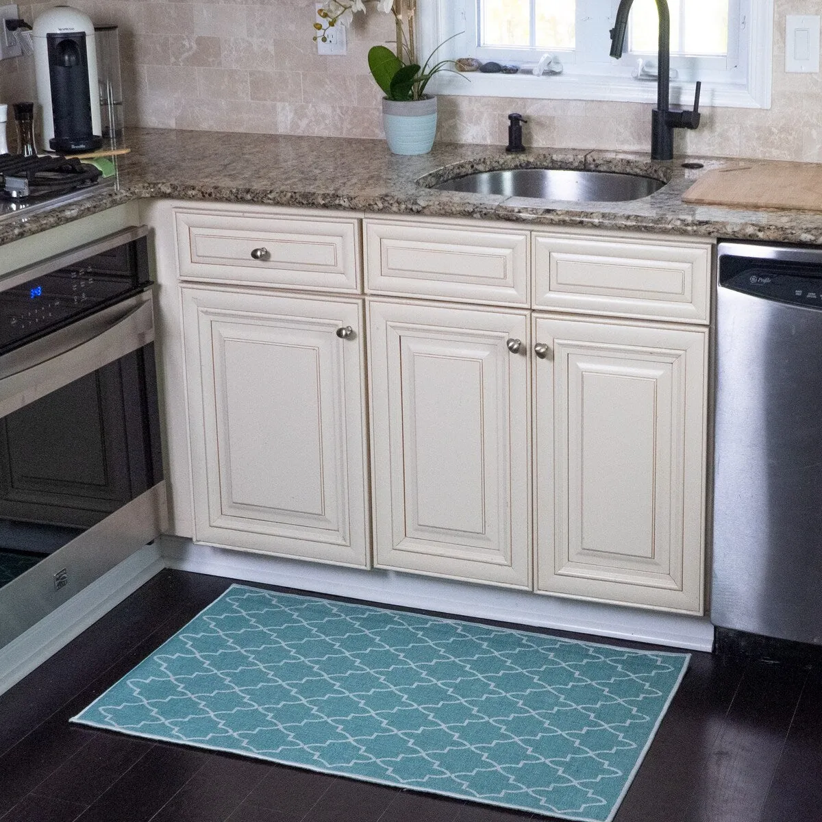 SussexHome Non-Skid Ultra-Thin Area Rugs for Laundry Room. Entryway. Bathroom and Kitchen - Washable Multipurpose Floor Mat