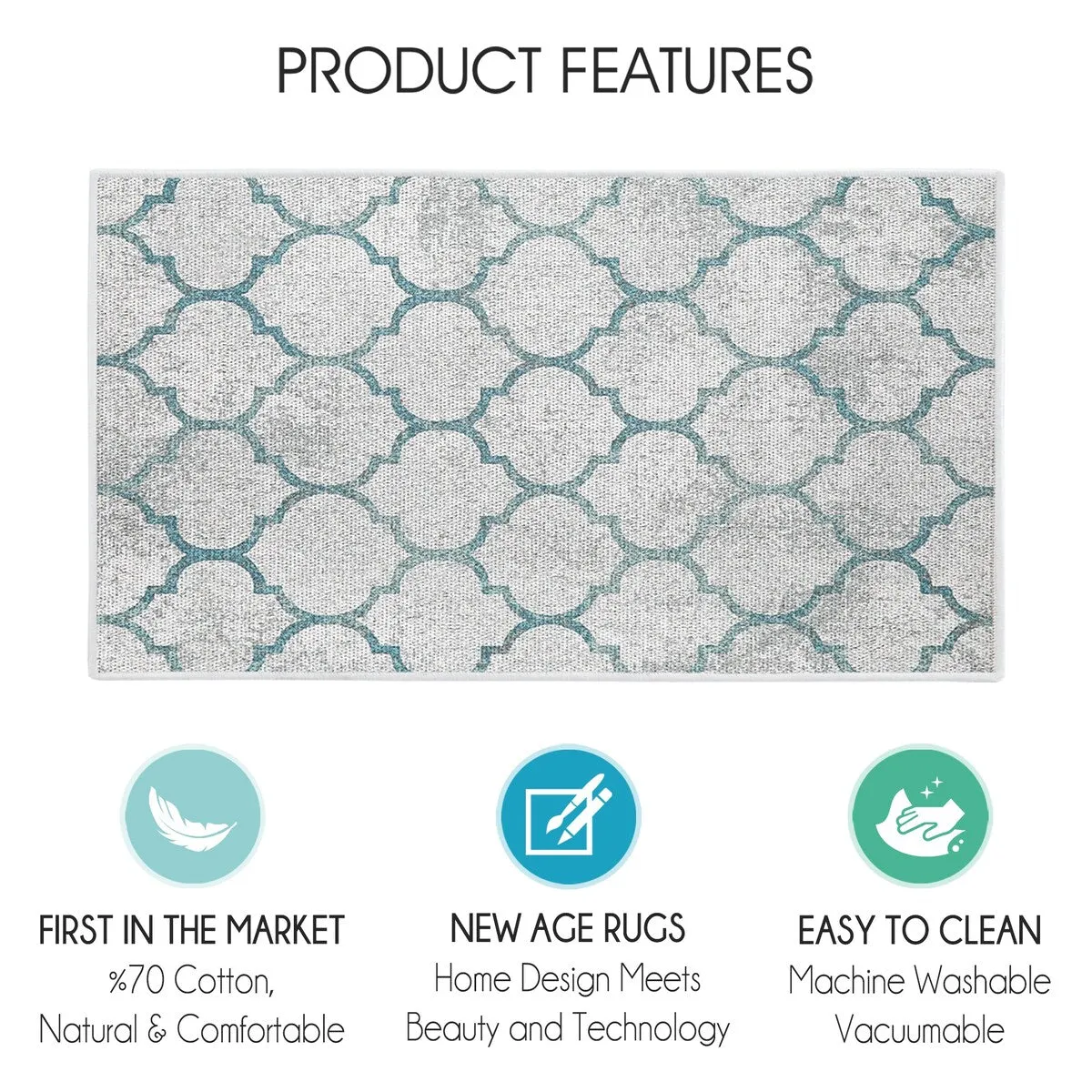 SussexHome Non-Skid Ultra-Thin Area Rugs for Laundry Room. Entryway. Bathroom and Kitchen - Washable Multipurpose Floor Mat