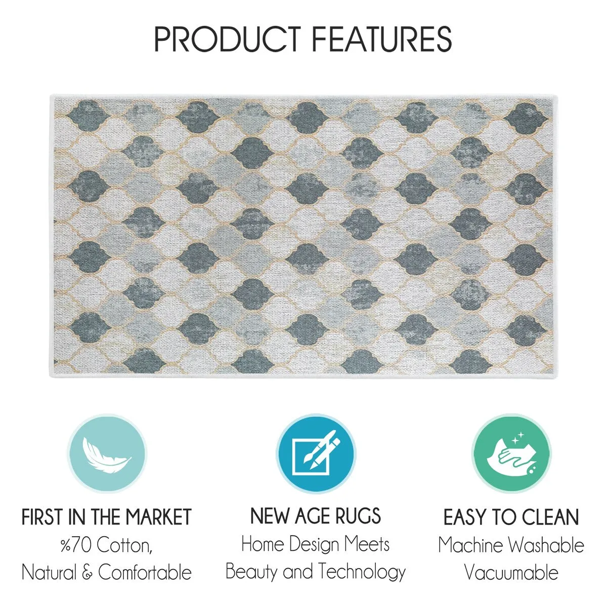 SussexHome Non-Skid Ultra-Thin Area Rugs for Laundry Room. Entryway. Bathroom and Kitchen - Washable Multipurpose Floor Mat