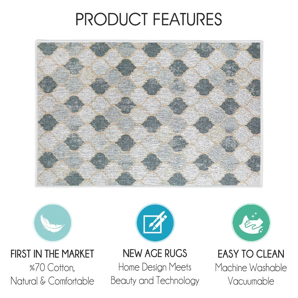 SussexHome Non-Skid Ultra-Thin Area Rugs for Laundry Room. Entryway. Bathroom and Kitchen - Washable Multipurpose Floor Mat