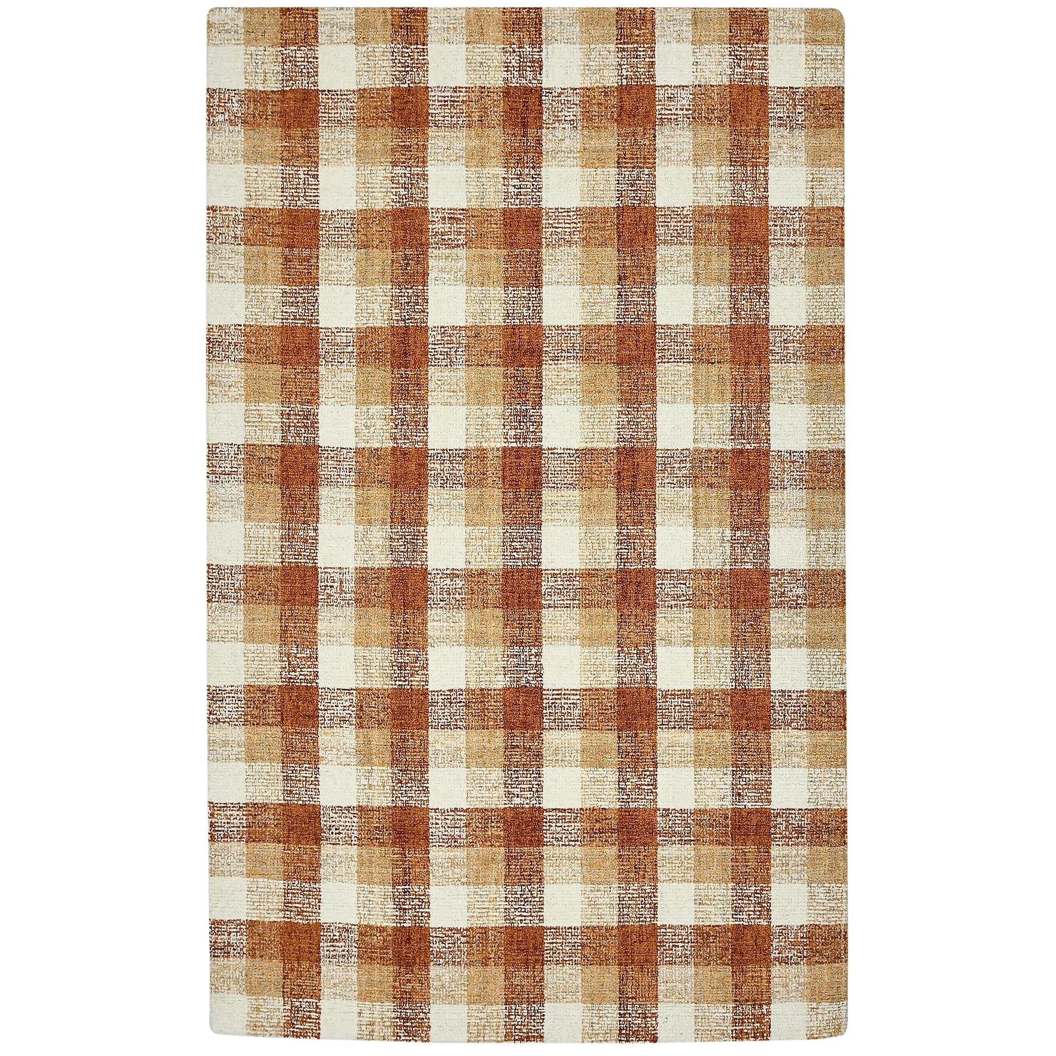 Tennessee Tartan Plaid Hand-Tufted Wool Rug