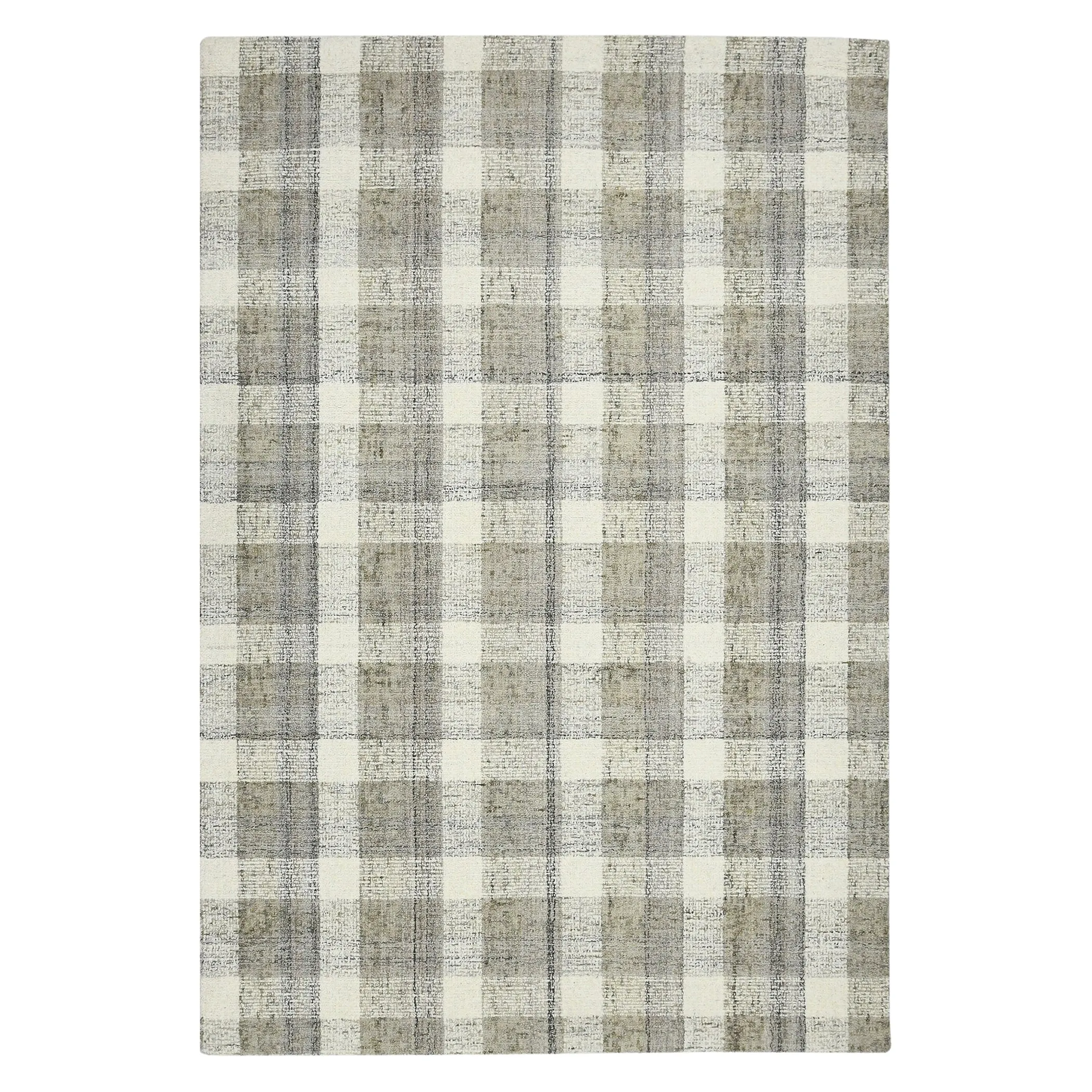 Tennessee Tartan Plaid Hand-Tufted Wool Rug