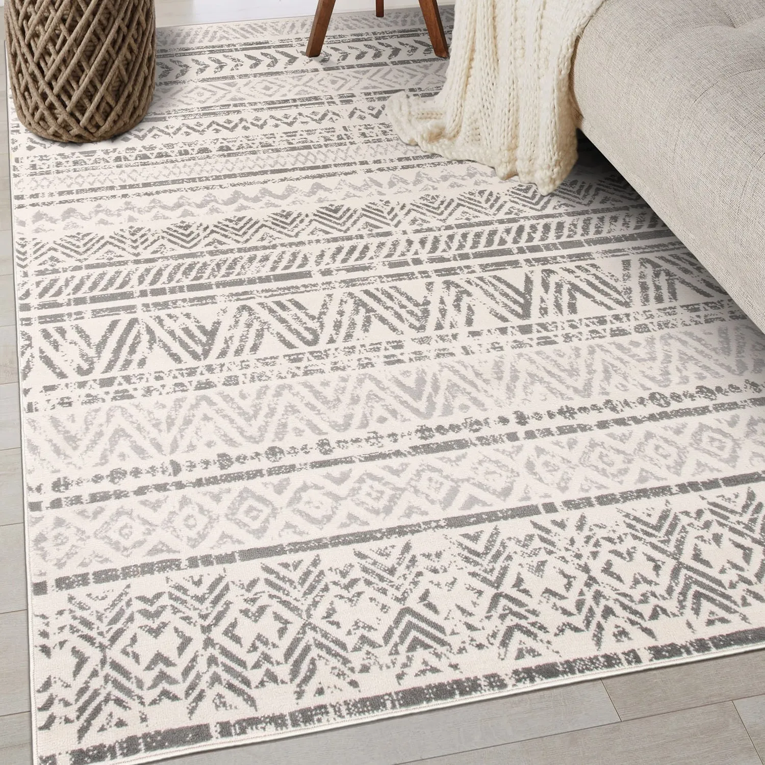 The Curated Nomad Midtown Geometric Distressed Bohemian Rug