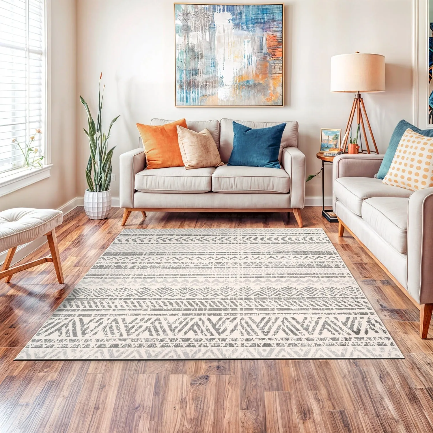 The Curated Nomad Midtown Geometric Distressed Bohemian Rug