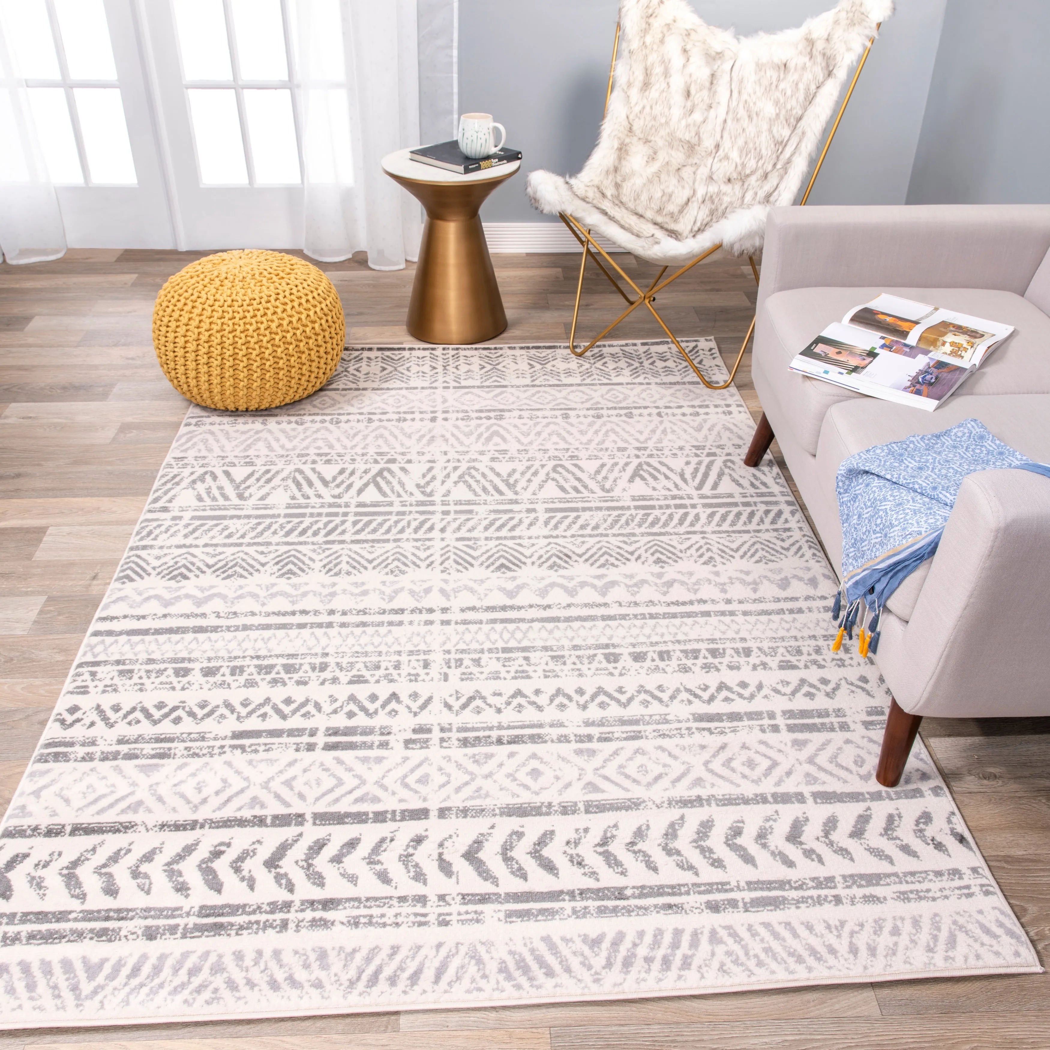 The Curated Nomad Midtown Geometric Distressed Bohemian Rug