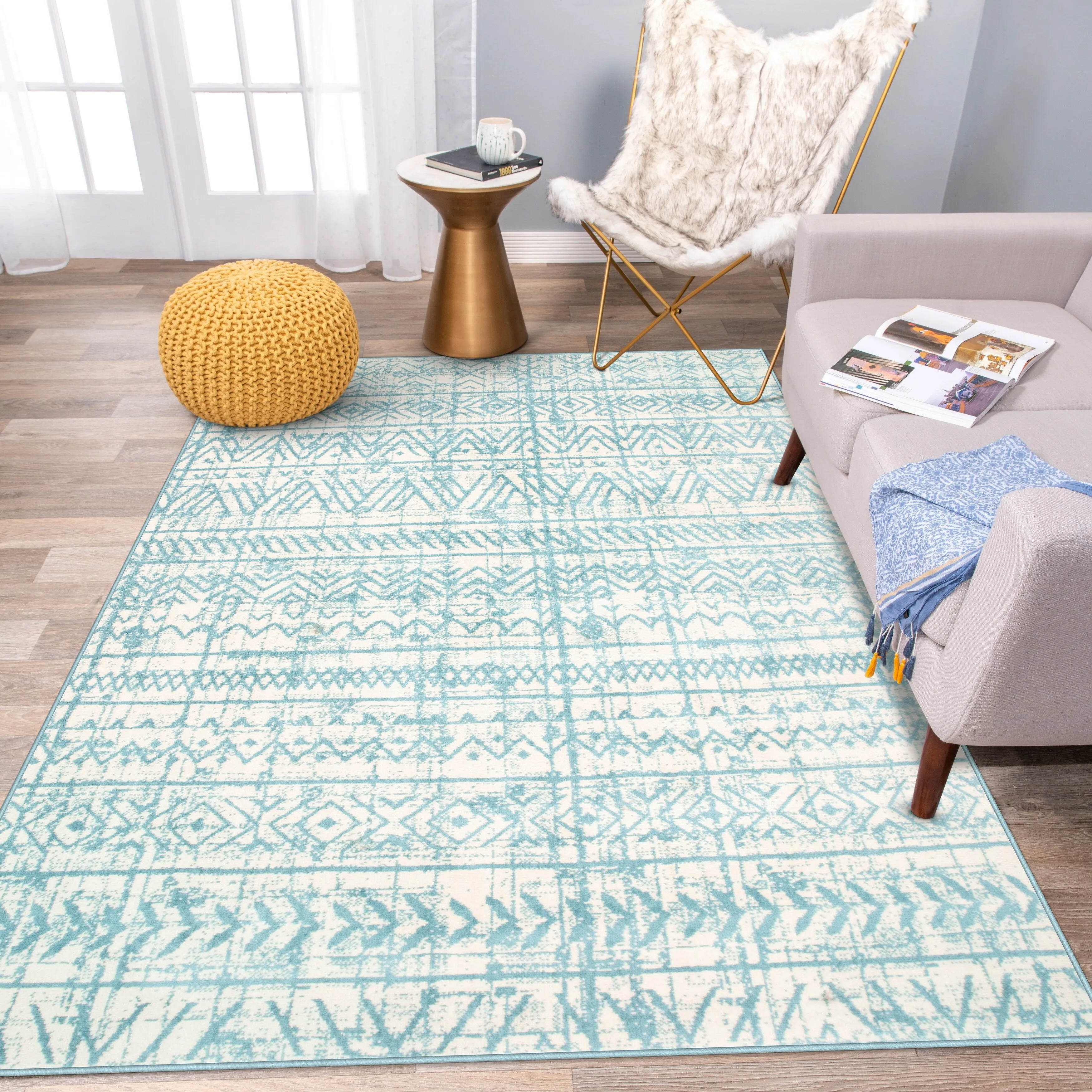 The Curated Nomad Midtown Geometric Distressed Bohemian Rug