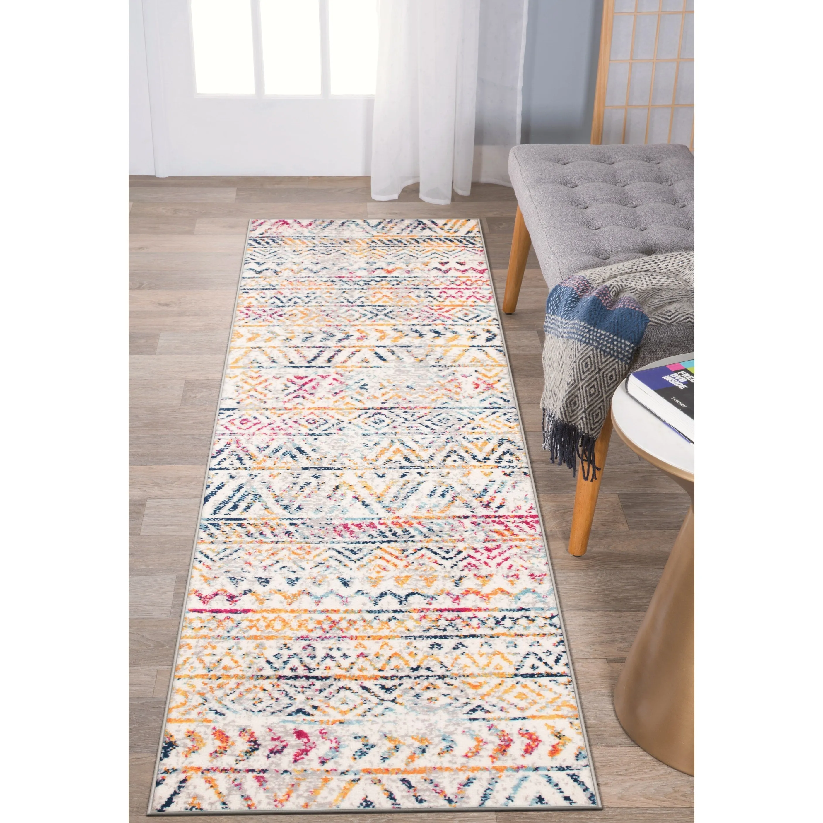 The Curated Nomad Midtown Geometric Distressed Bohemian Rug