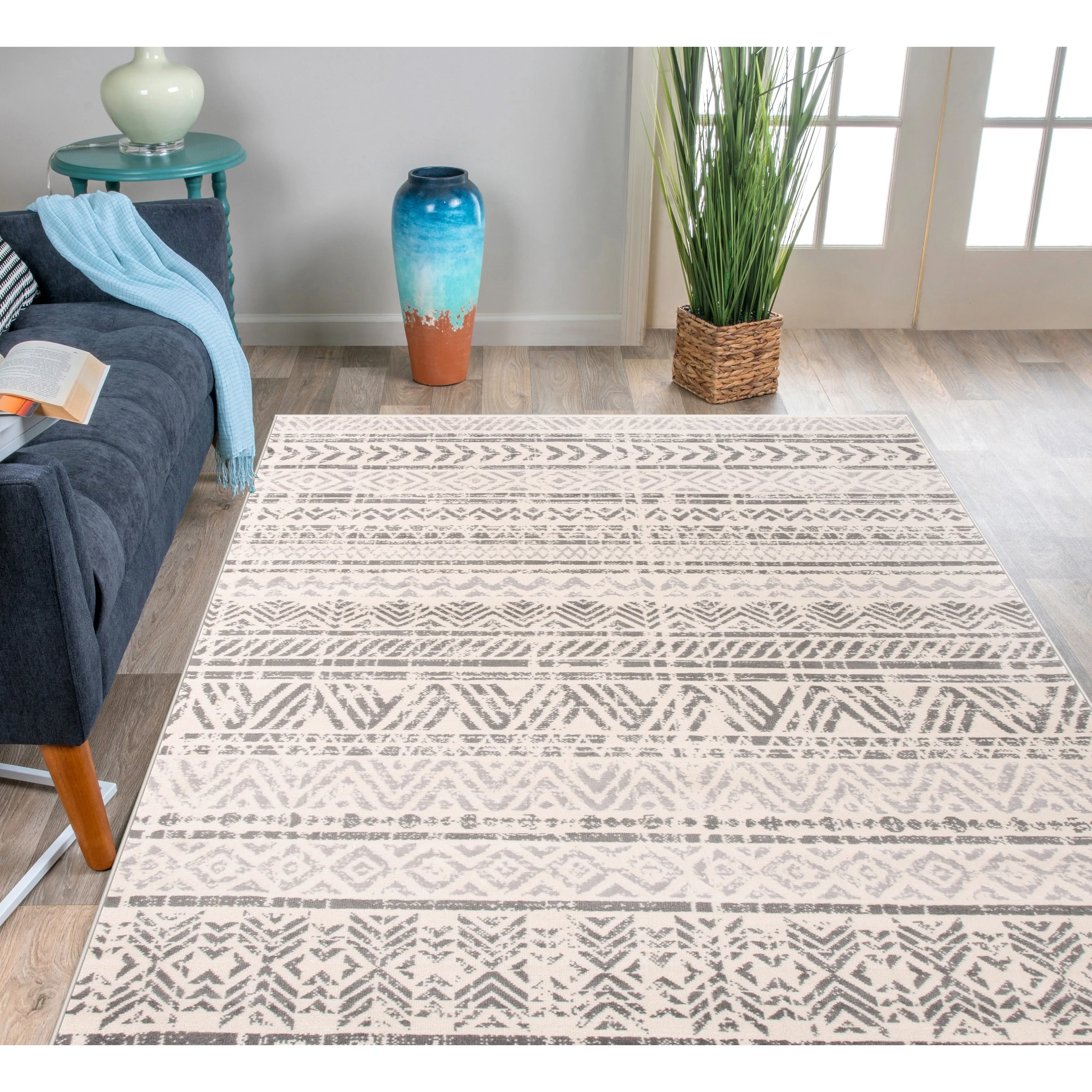 The Curated Nomad Midtown Geometric Distressed Bohemian Rug