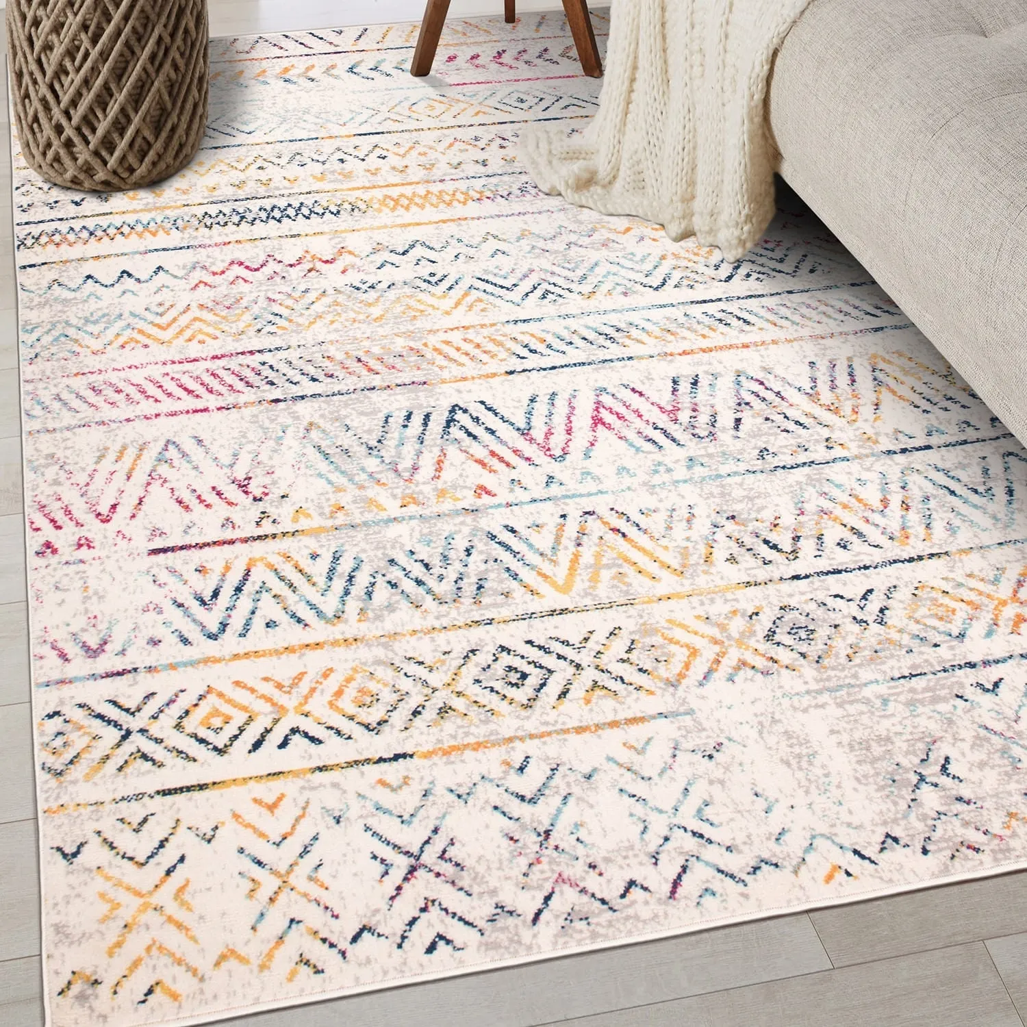 The Curated Nomad Midtown Geometric Distressed Bohemian Rug