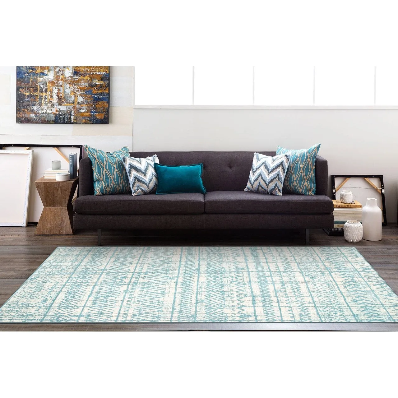 The Curated Nomad Midtown Geometric Distressed Bohemian Rug