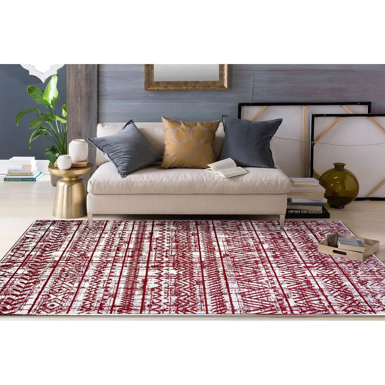 The Curated Nomad Midtown Geometric Distressed Bohemian Rug