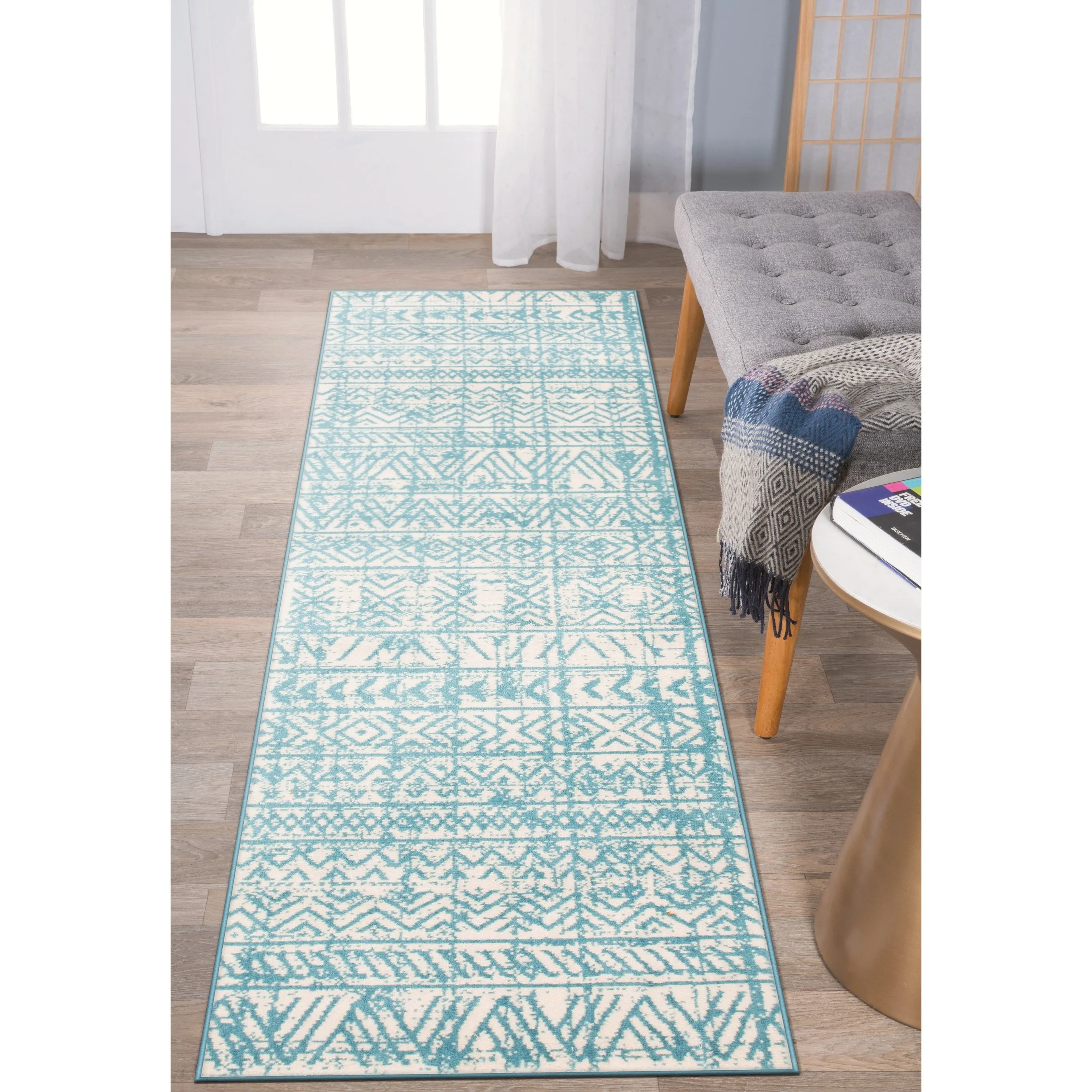 The Curated Nomad Midtown Geometric Distressed Bohemian Rug