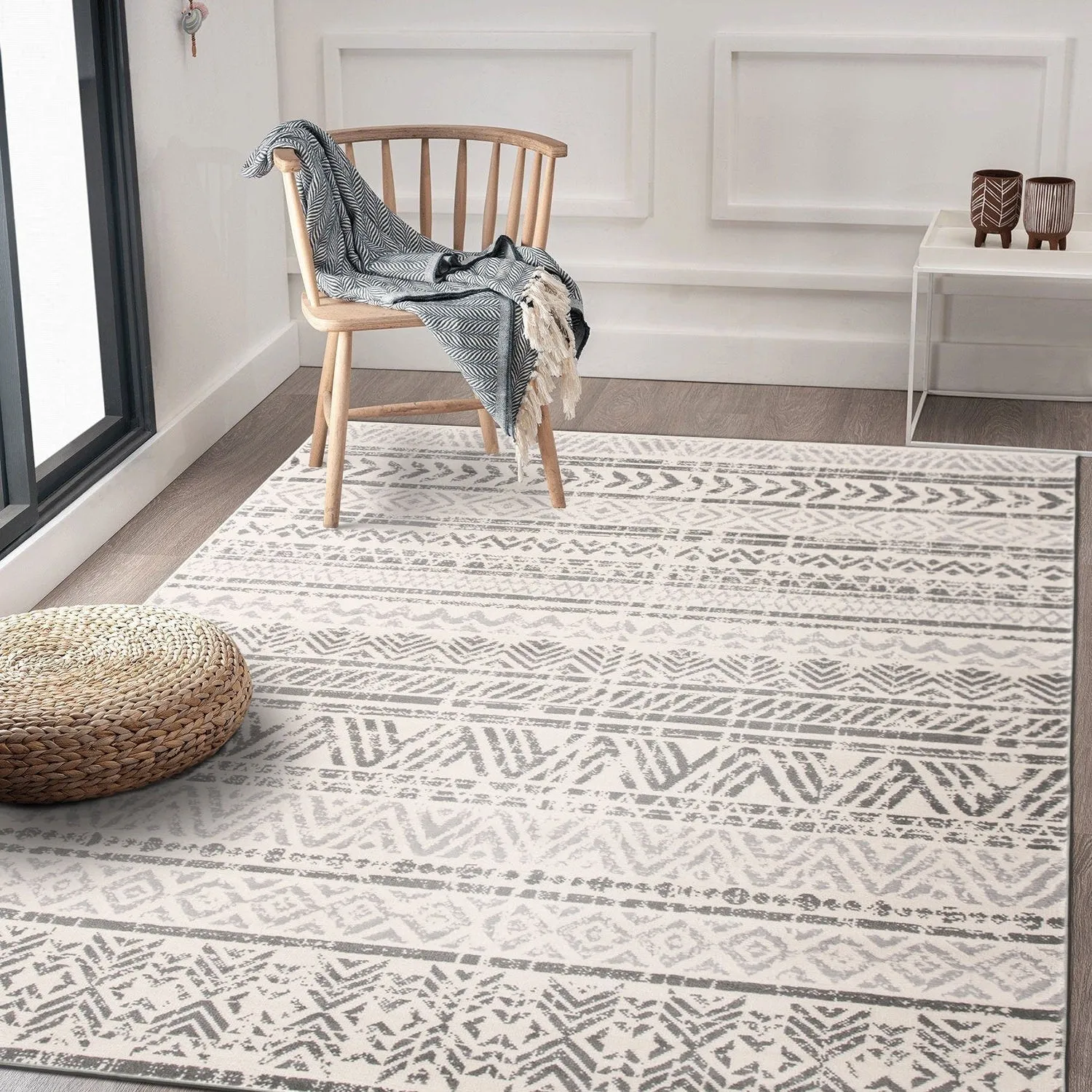 The Curated Nomad Midtown Geometric Distressed Bohemian Rug