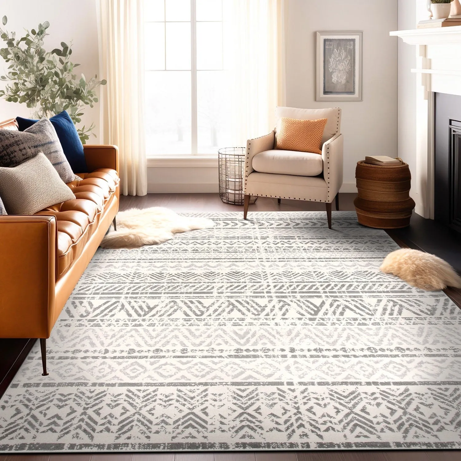 The Curated Nomad Midtown Geometric Distressed Bohemian Rug