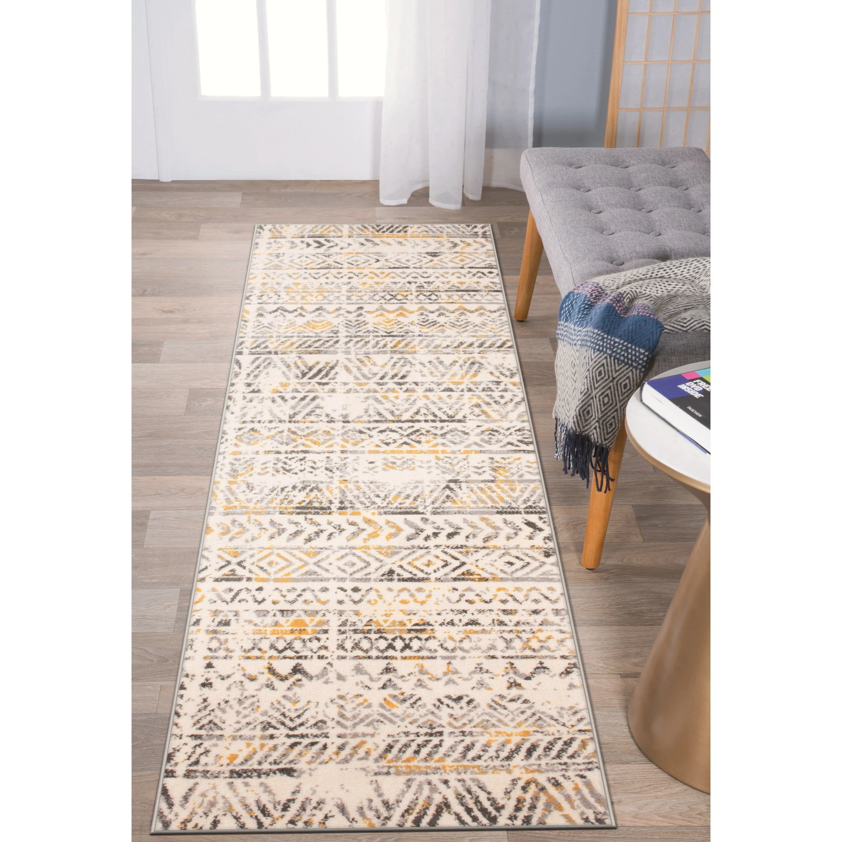 The Curated Nomad Midtown Geometric Distressed Bohemian Rug