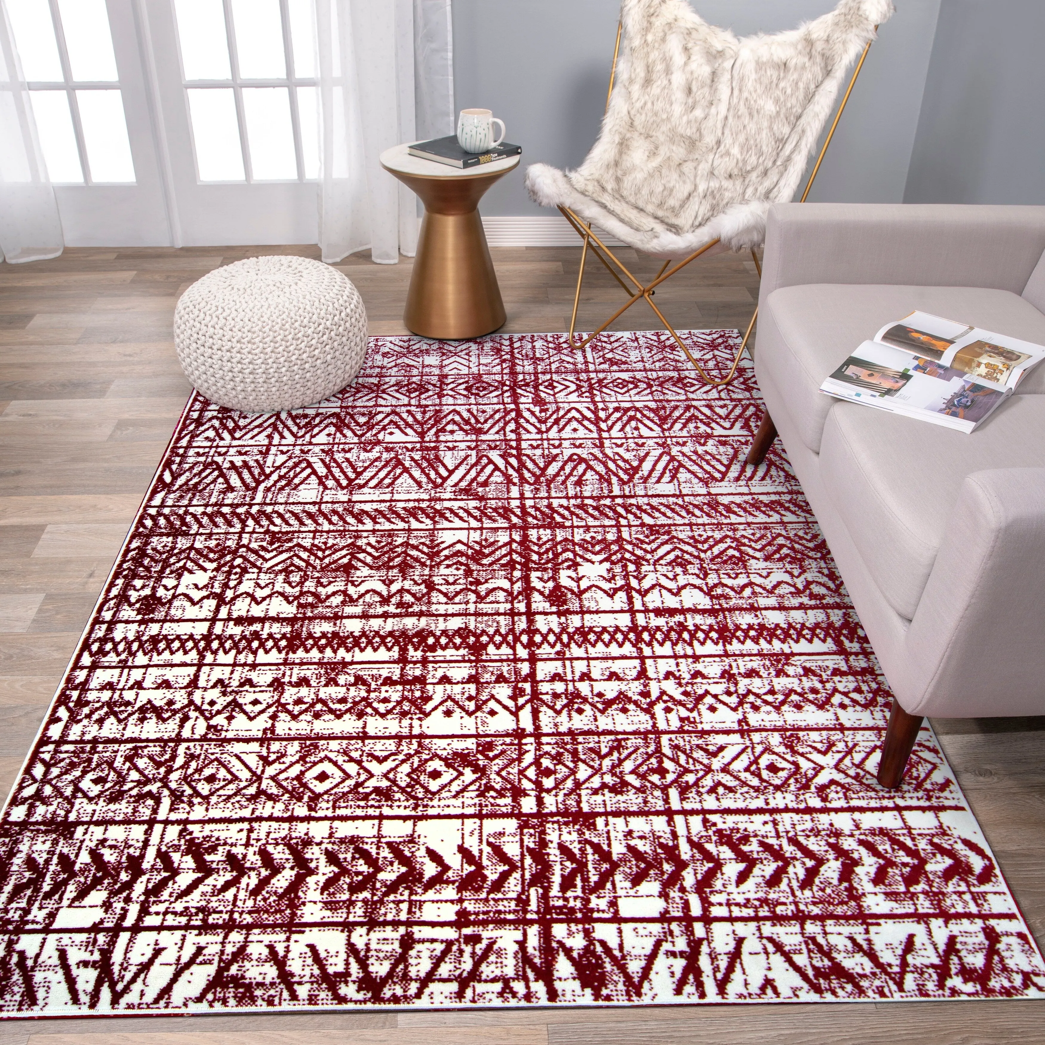 The Curated Nomad Midtown Geometric Distressed Bohemian Rug