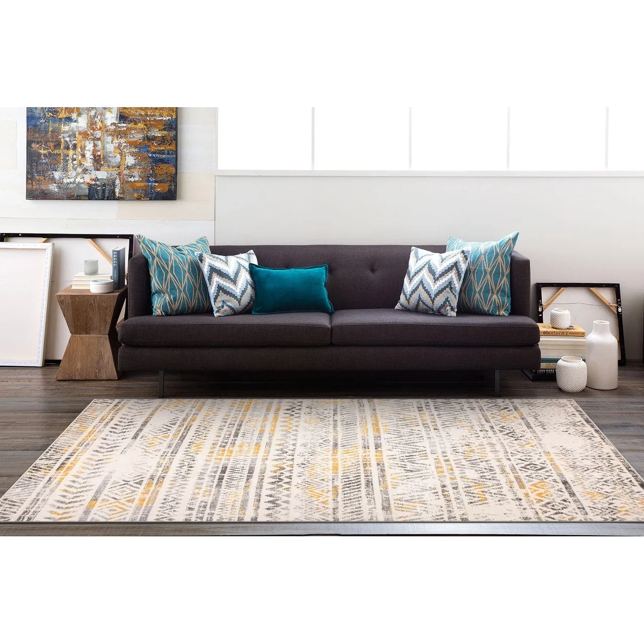 The Curated Nomad Midtown Geometric Distressed Bohemian Rug