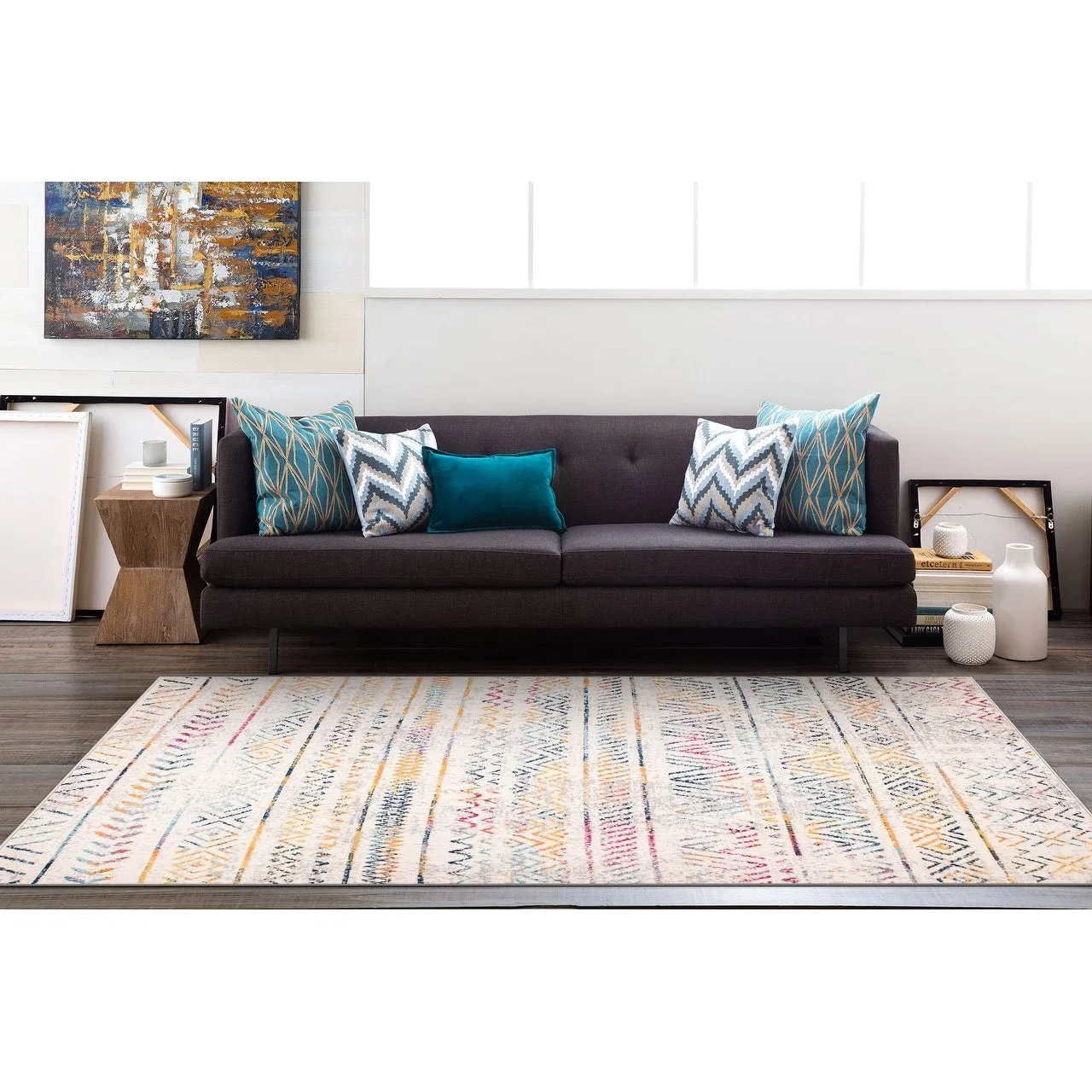 The Curated Nomad Midtown Geometric Distressed Bohemian Rug